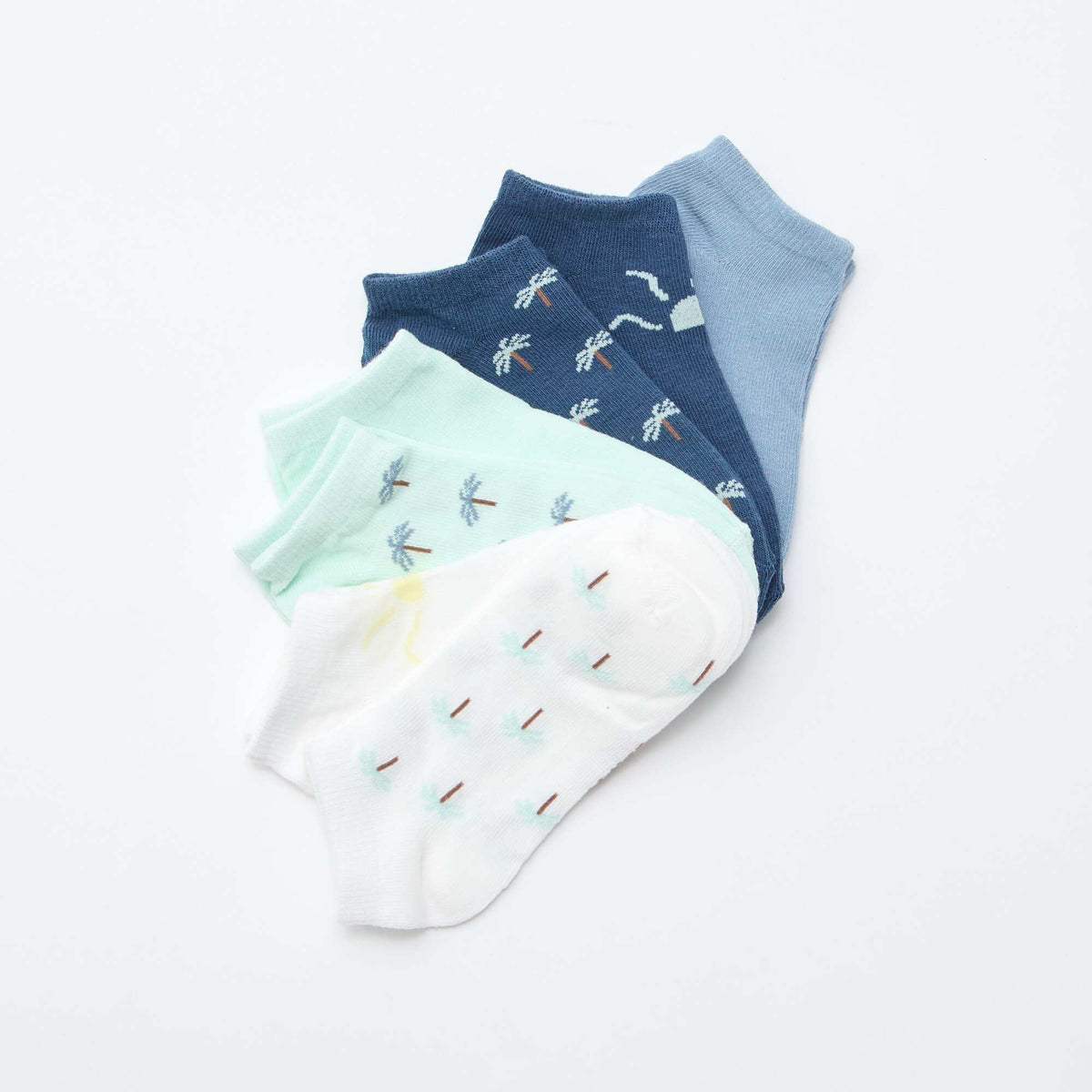 Pack de 7 pares de medias invisibles AZUL