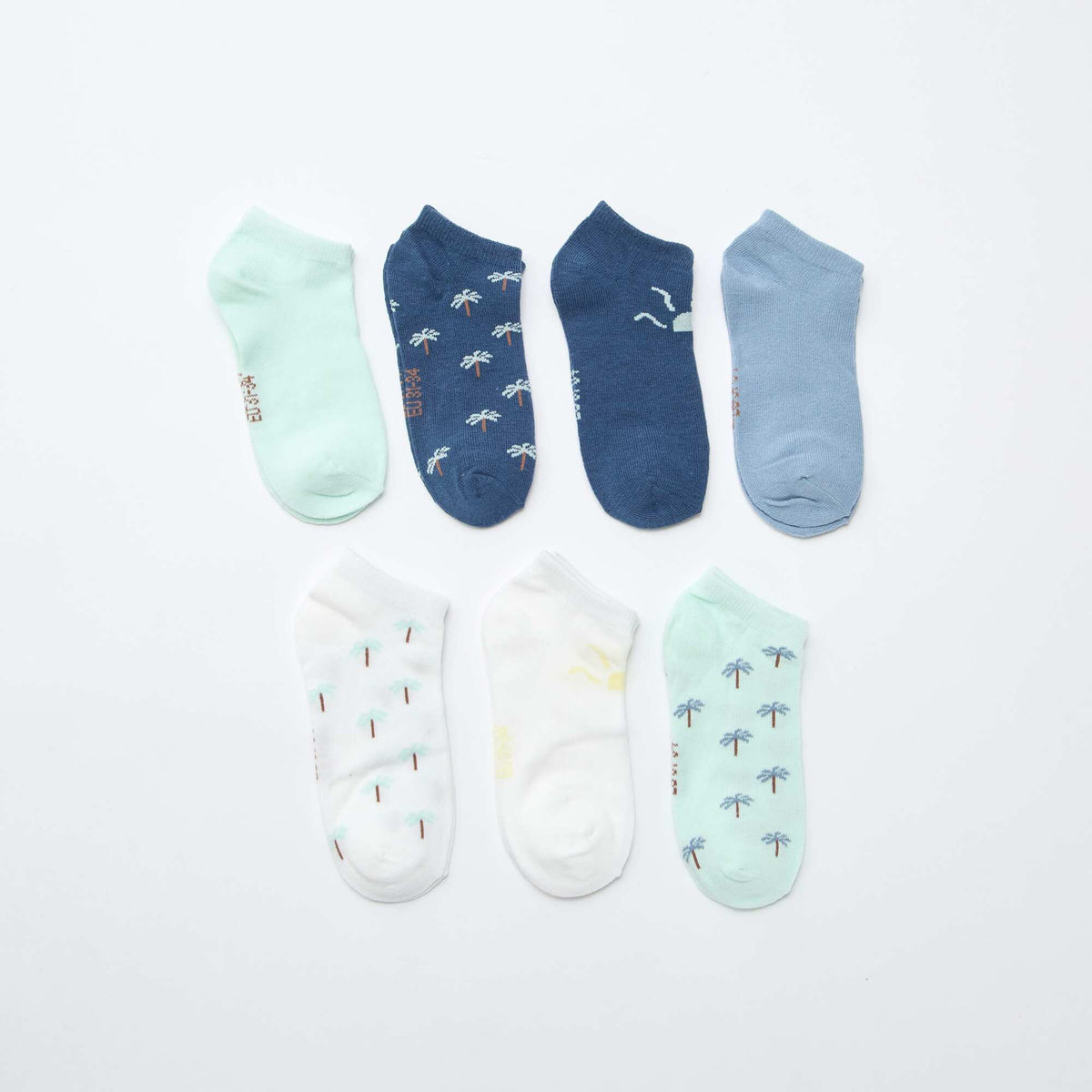 Pack de 7 pares de medias invisibles AZUL