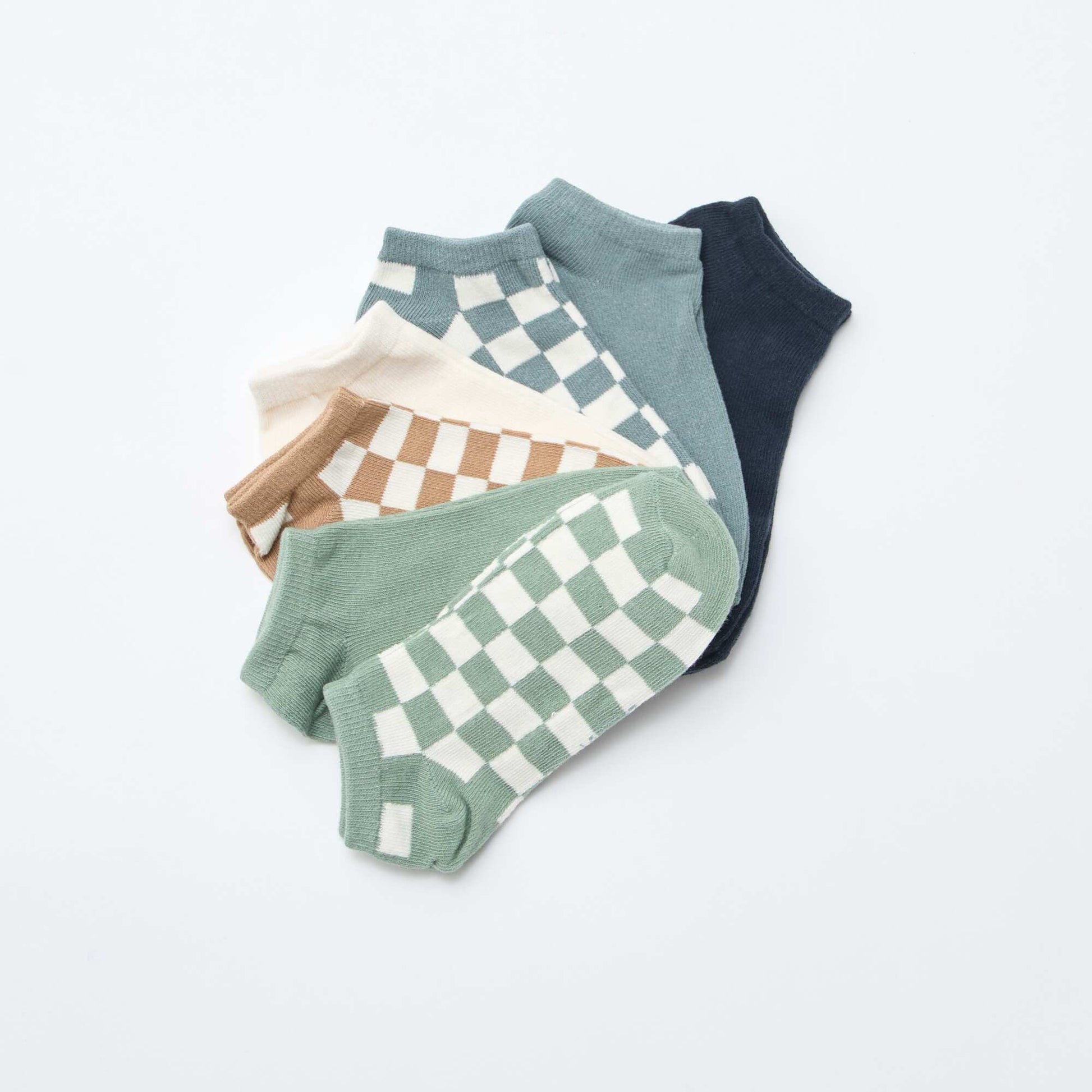 Pack de 7 pares de medias invisibles KAKI