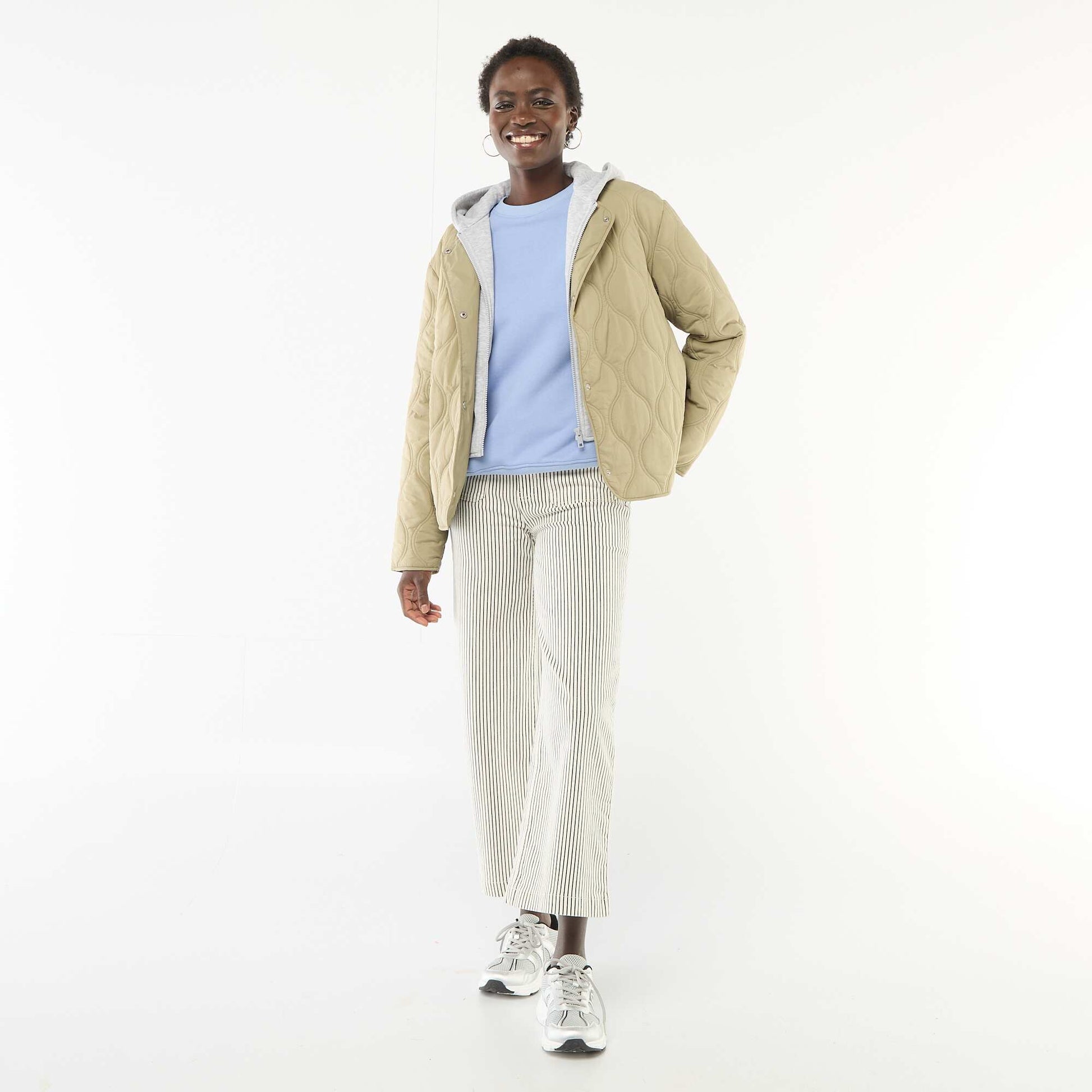 Campera acolchada con pechera extraíble VERDE