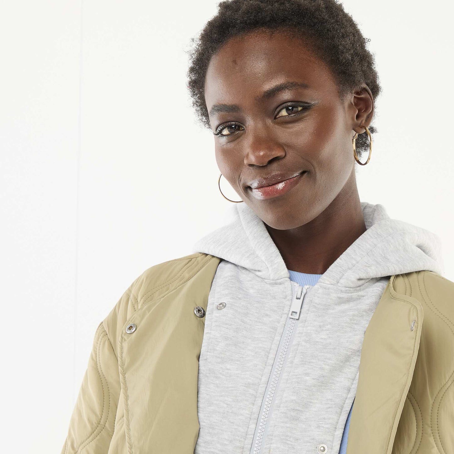 Campera acolchada con pechera extraíble VERDE