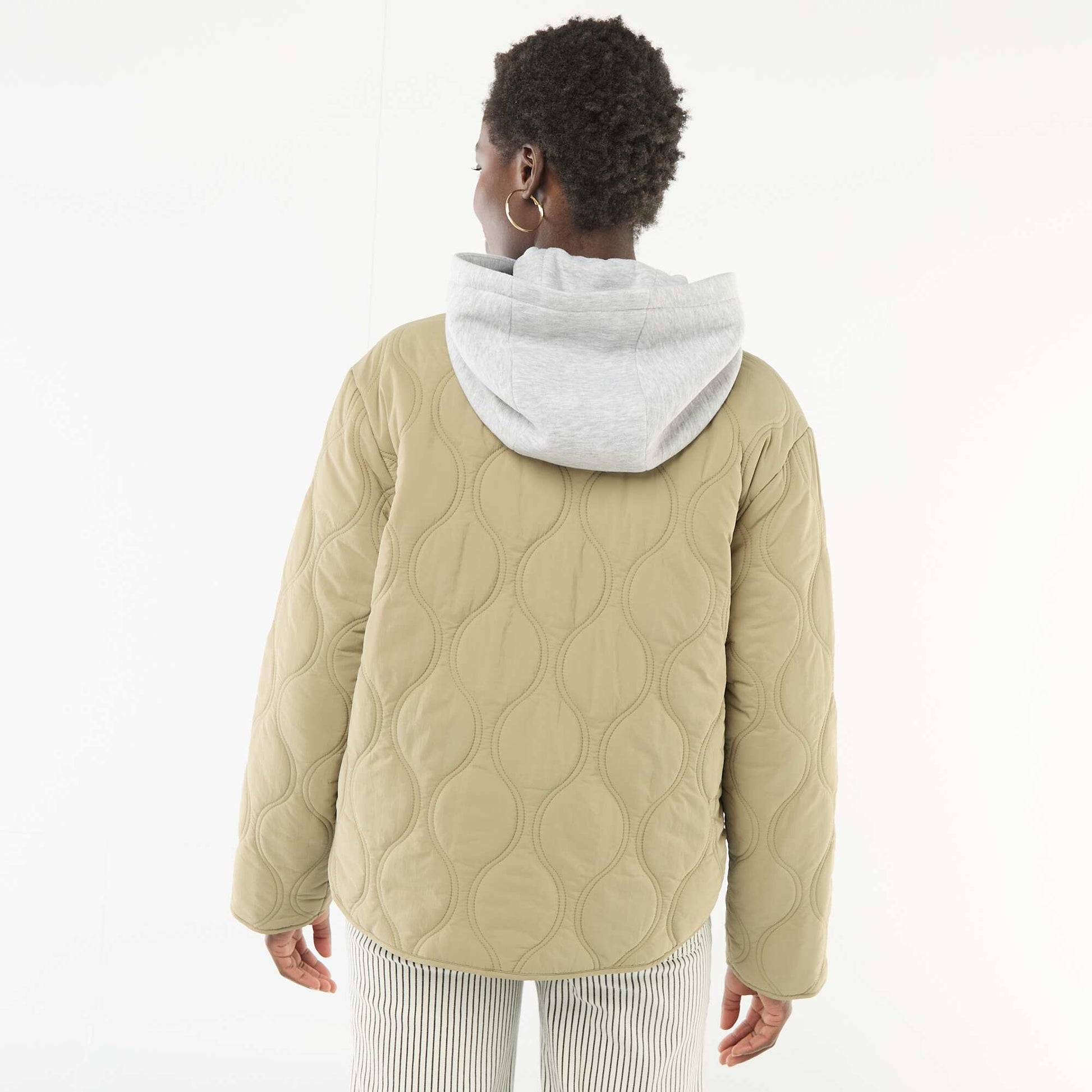 Campera acolchada con pechera extraíble VERDE