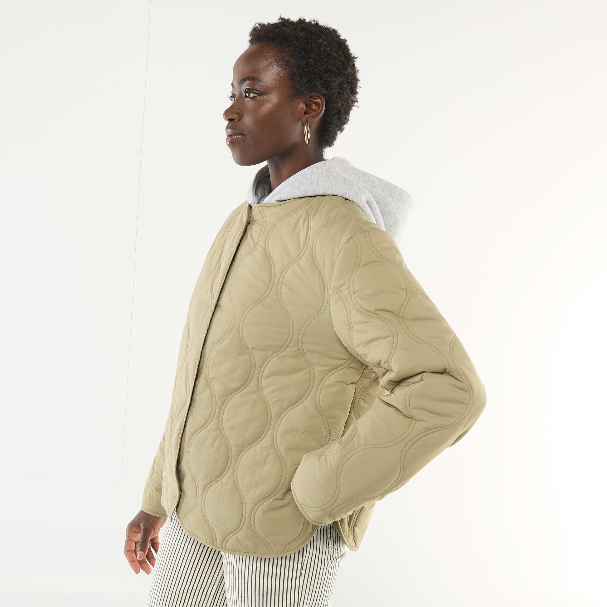Campera acolchada con pechera extraíble VERDE