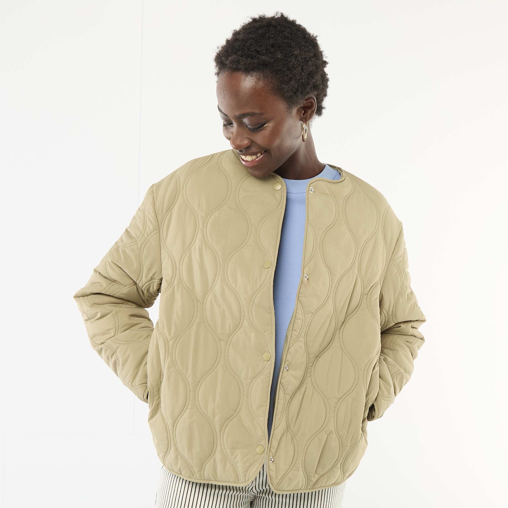 Campera acolchada con pechera extraíble VERDE
