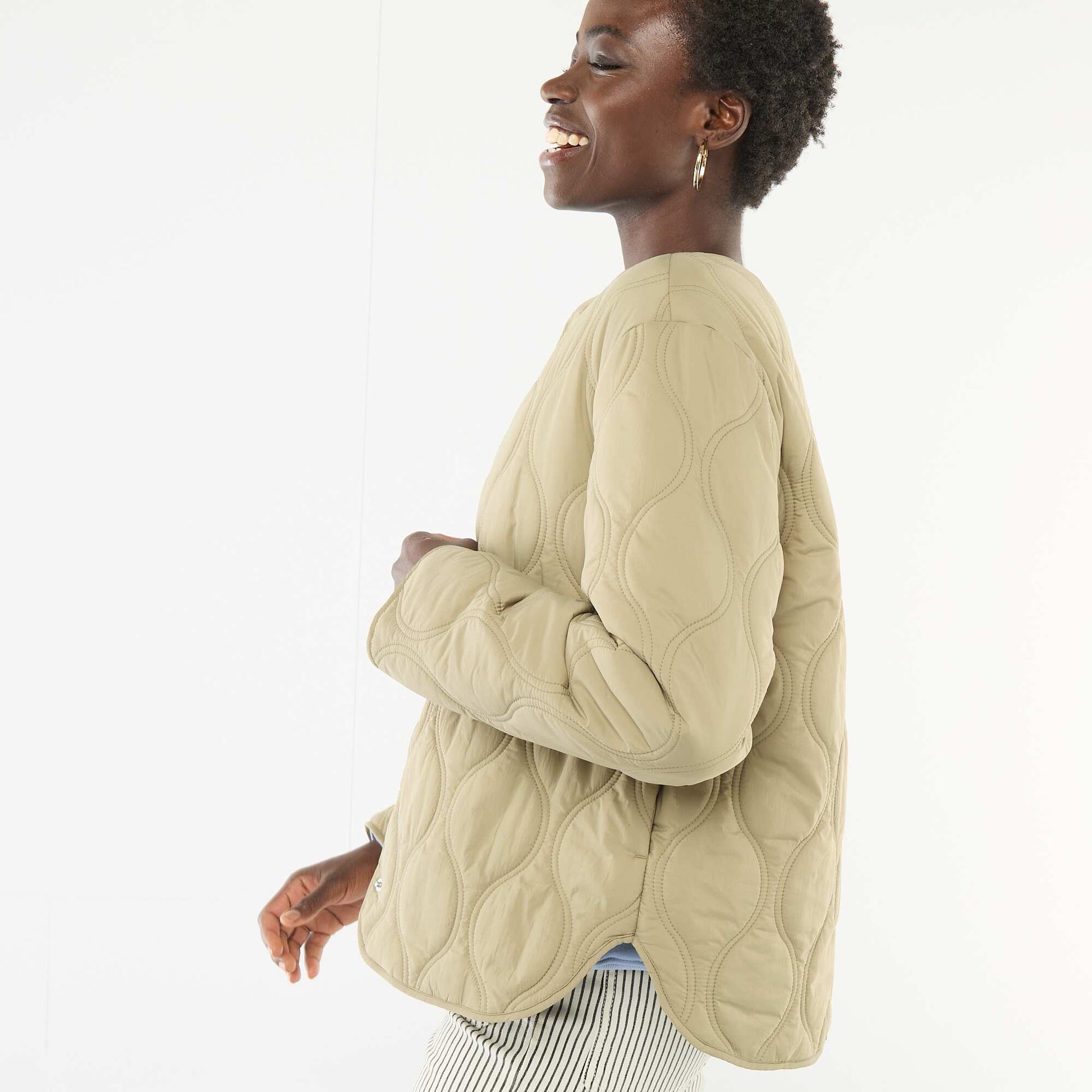Campera acolchada con pechera extraíble VERDE