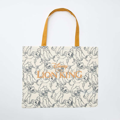 Bolso tote XL de tela 'Simba' BEIGE