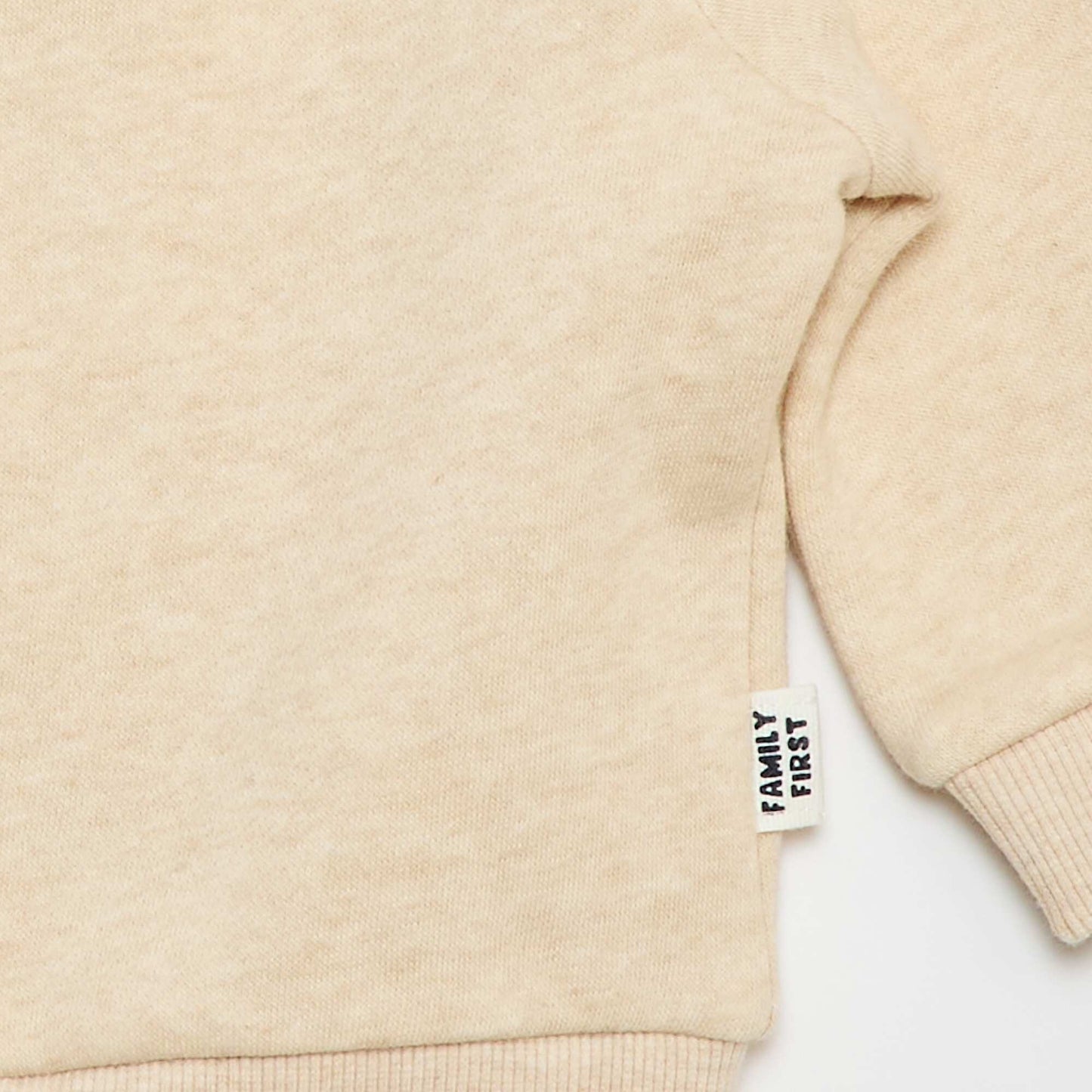 Buzo con cremallera y capucha en felpa perchada BEIGE