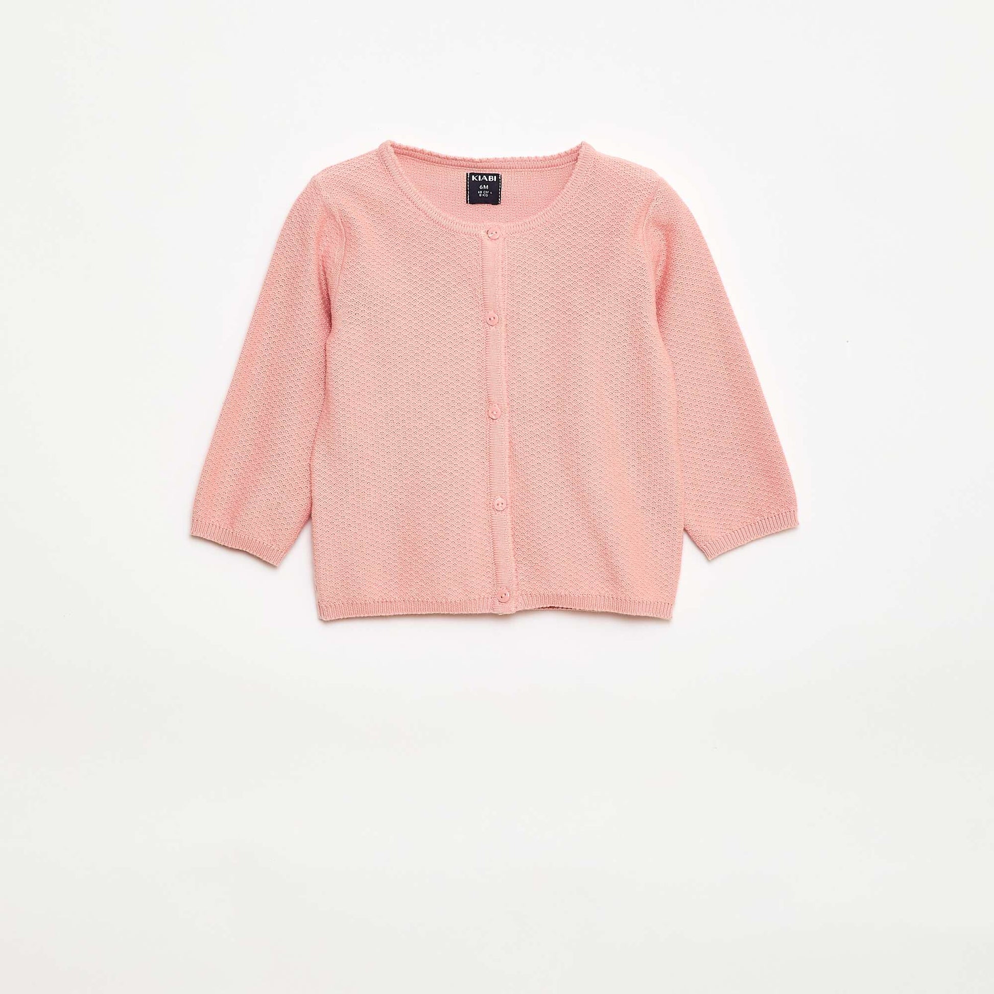 Cárdigan de punto fino liso ROSA