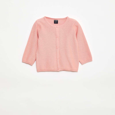 Cárdigan de punto fino liso ROSA