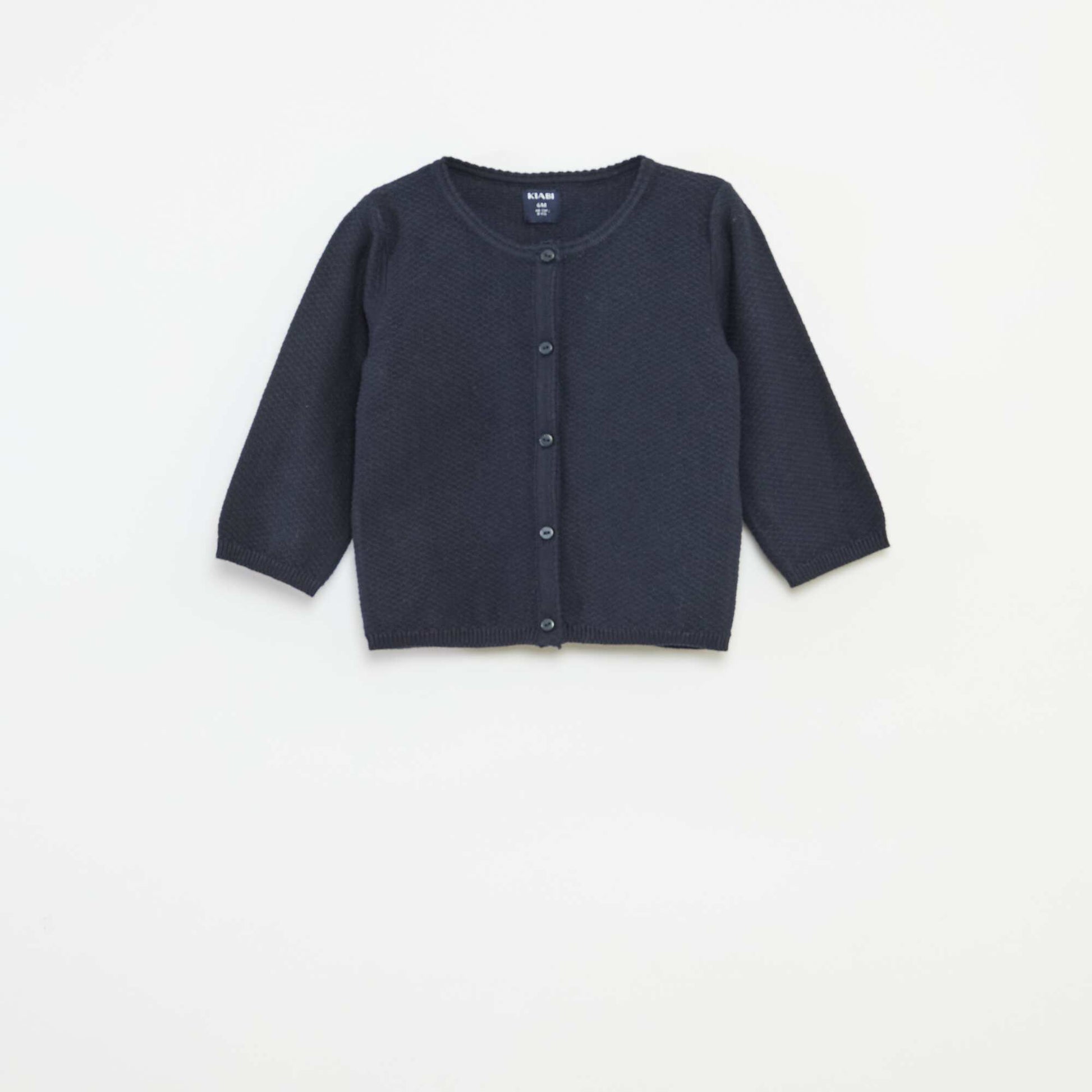 Cárdigan de punto fino liso AZUL