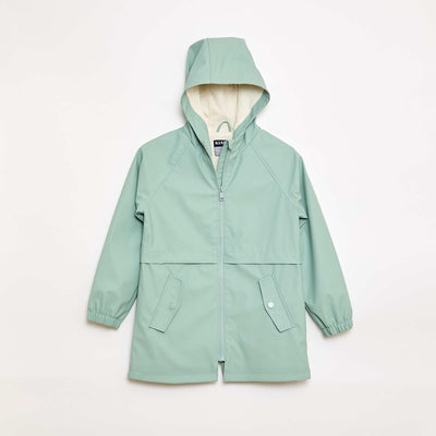 Parka con capucha de goma VERDE