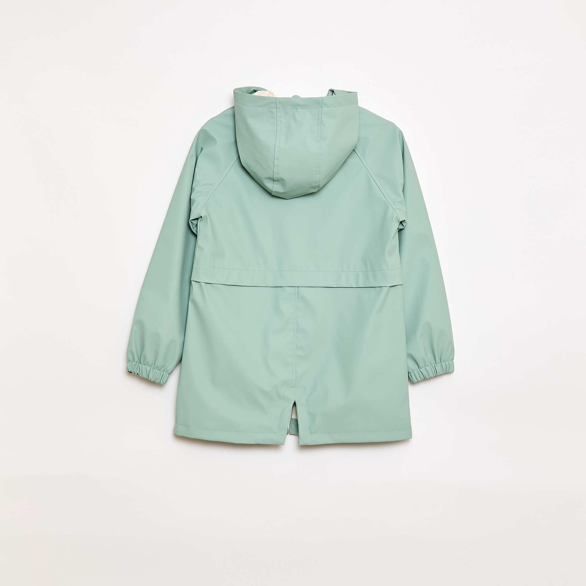 Parka con capucha de goma VERDE