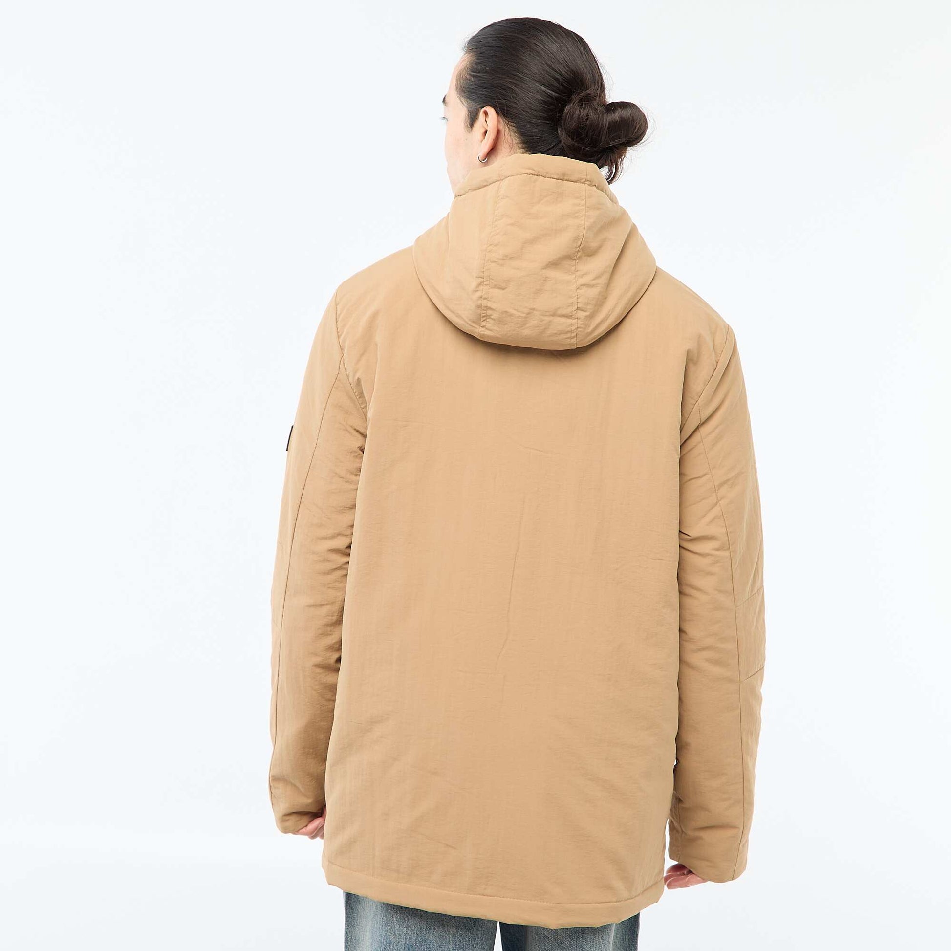 Parka ligera con capucha repelente al agua BEIGE