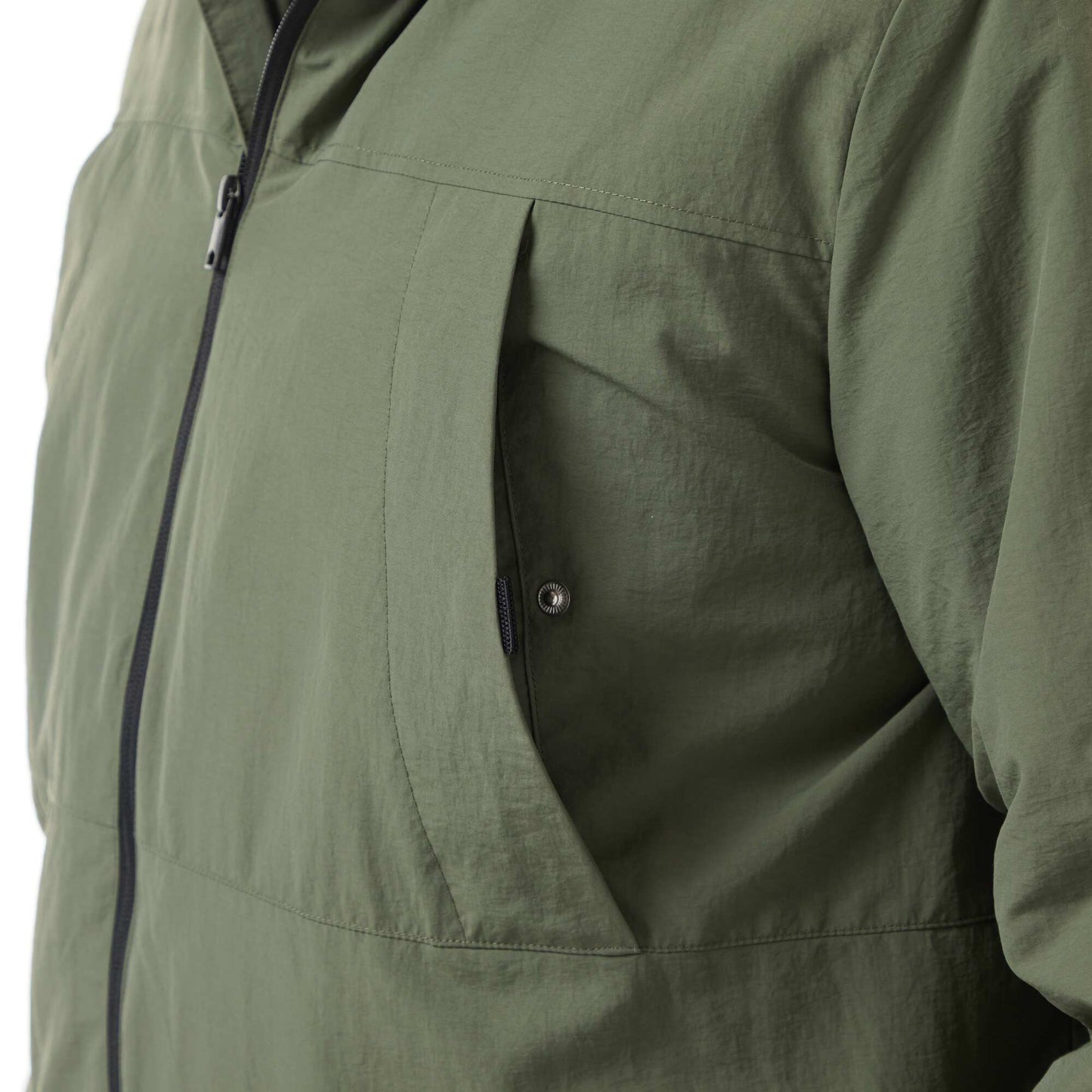 Parka con capucha y bolsillos de parche con doble entrada y forro polar VERDE