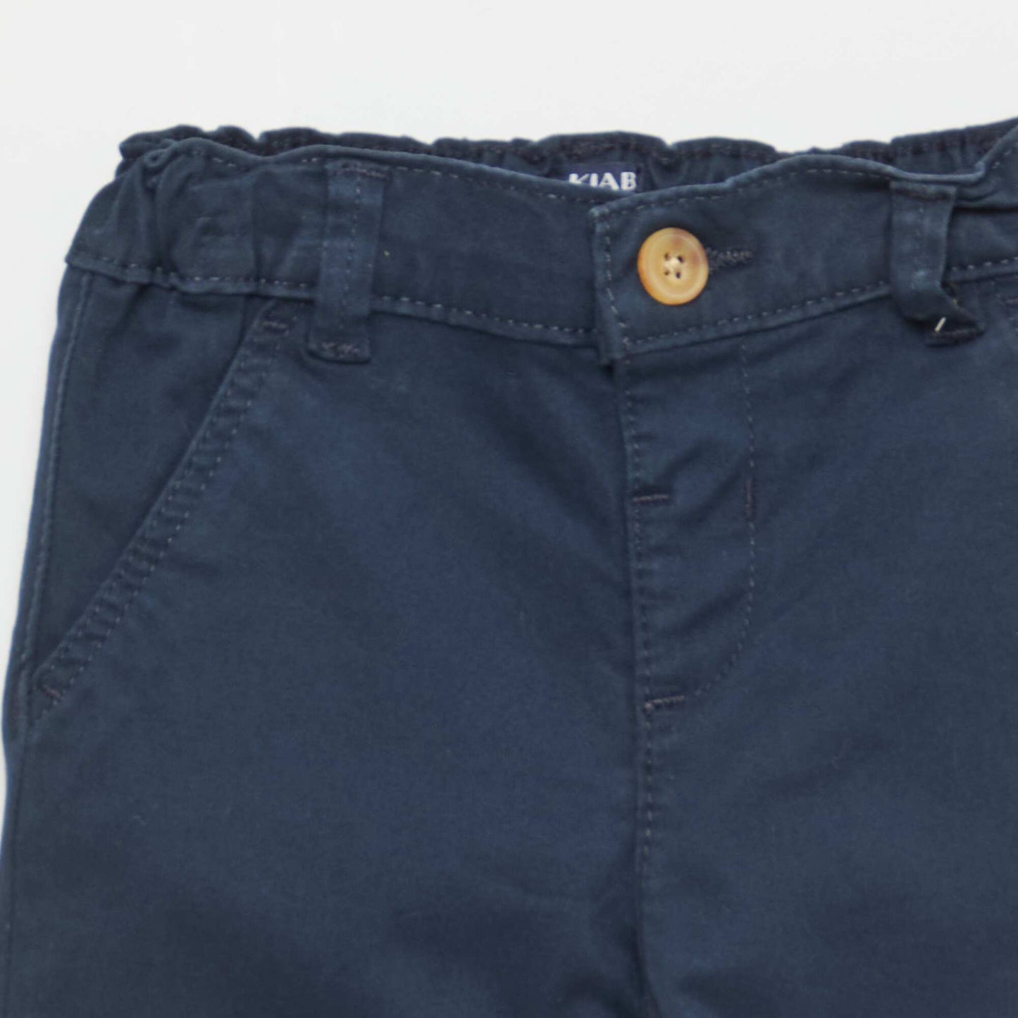 Pantalón chino recto de algodón elástico AZUL