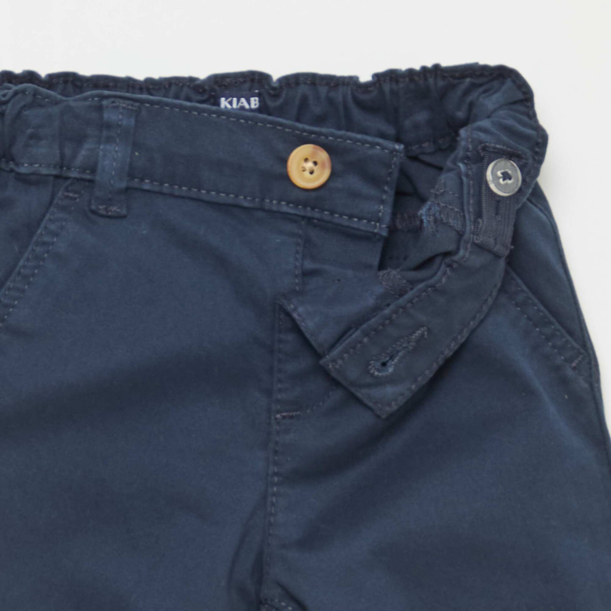 Pantalón chino recto de algodón elástico AZUL