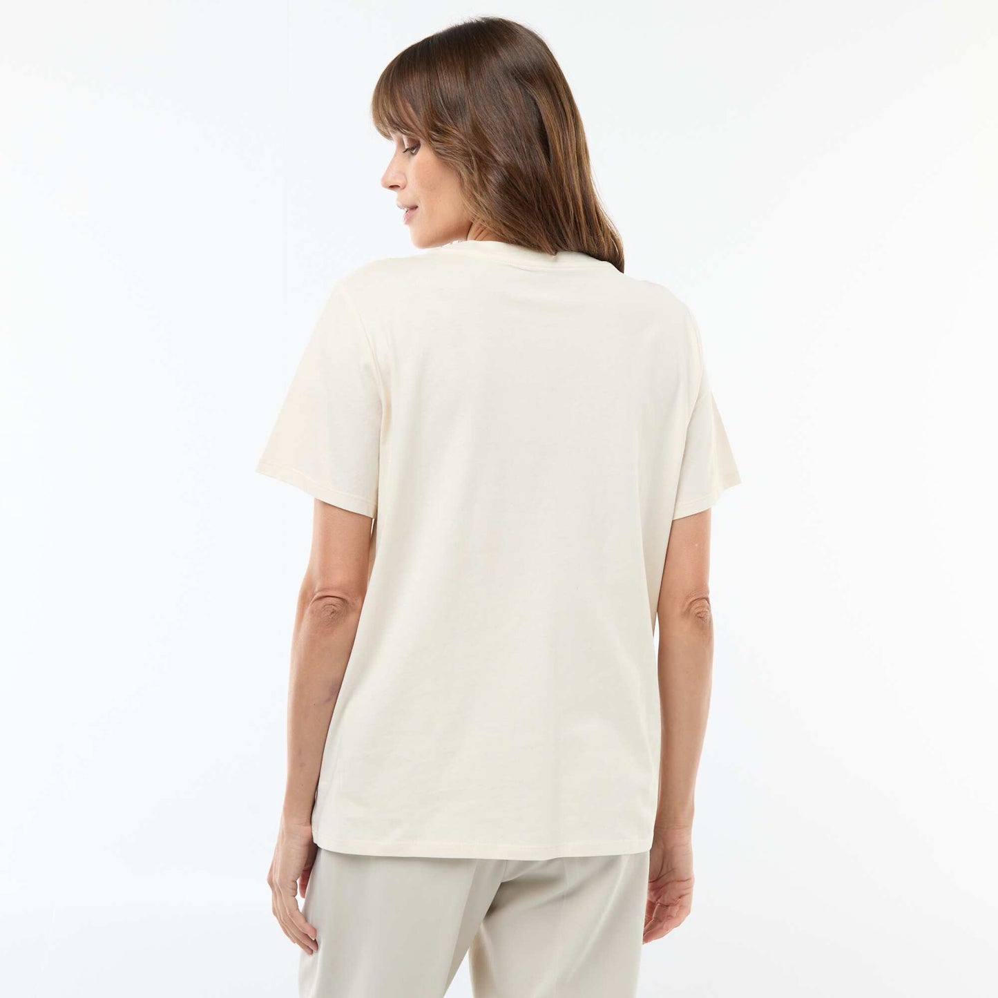 Camiseta de lactancia estampada de manga corta BLANCO