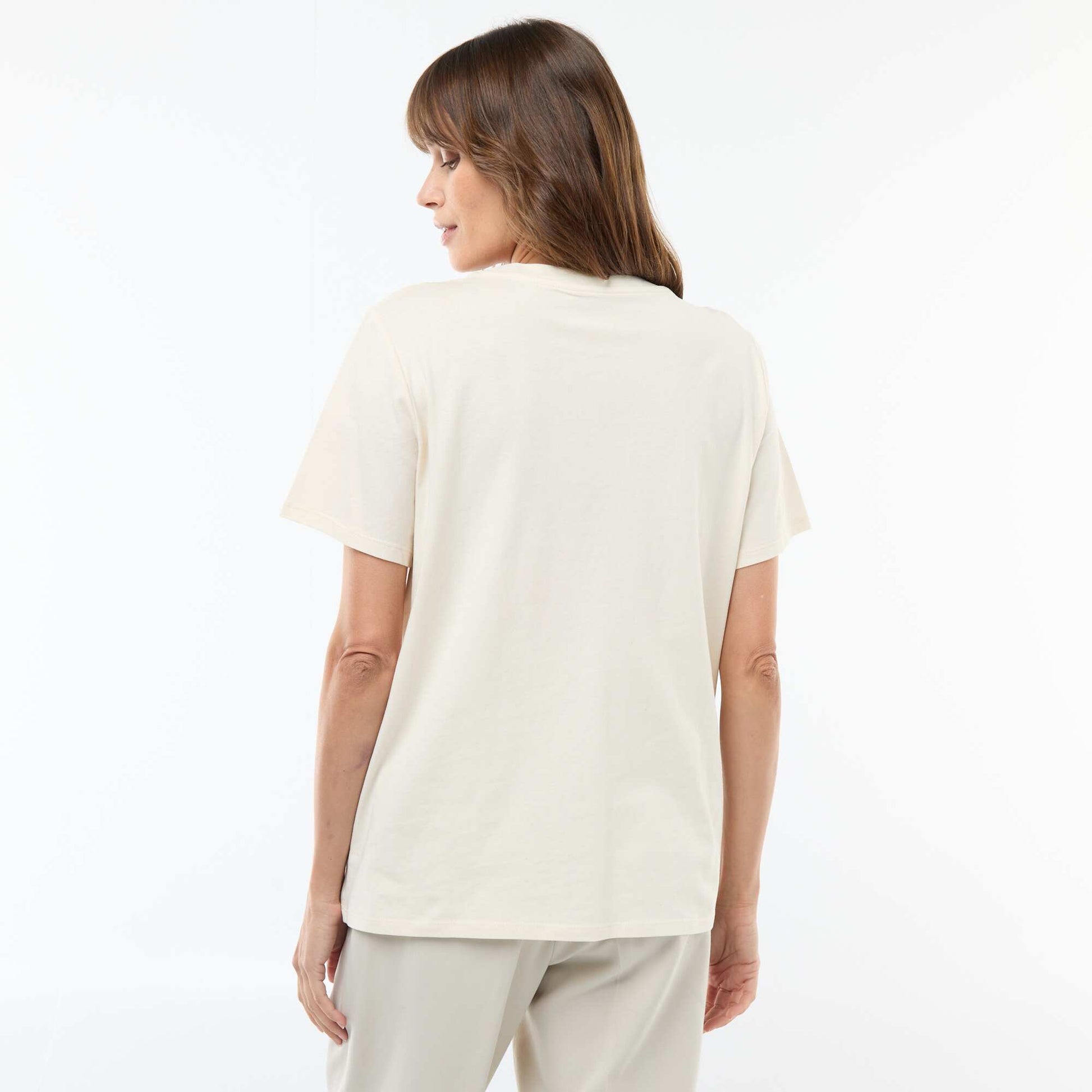 Camiseta de lactancia estampada de manga corta BLANCO
