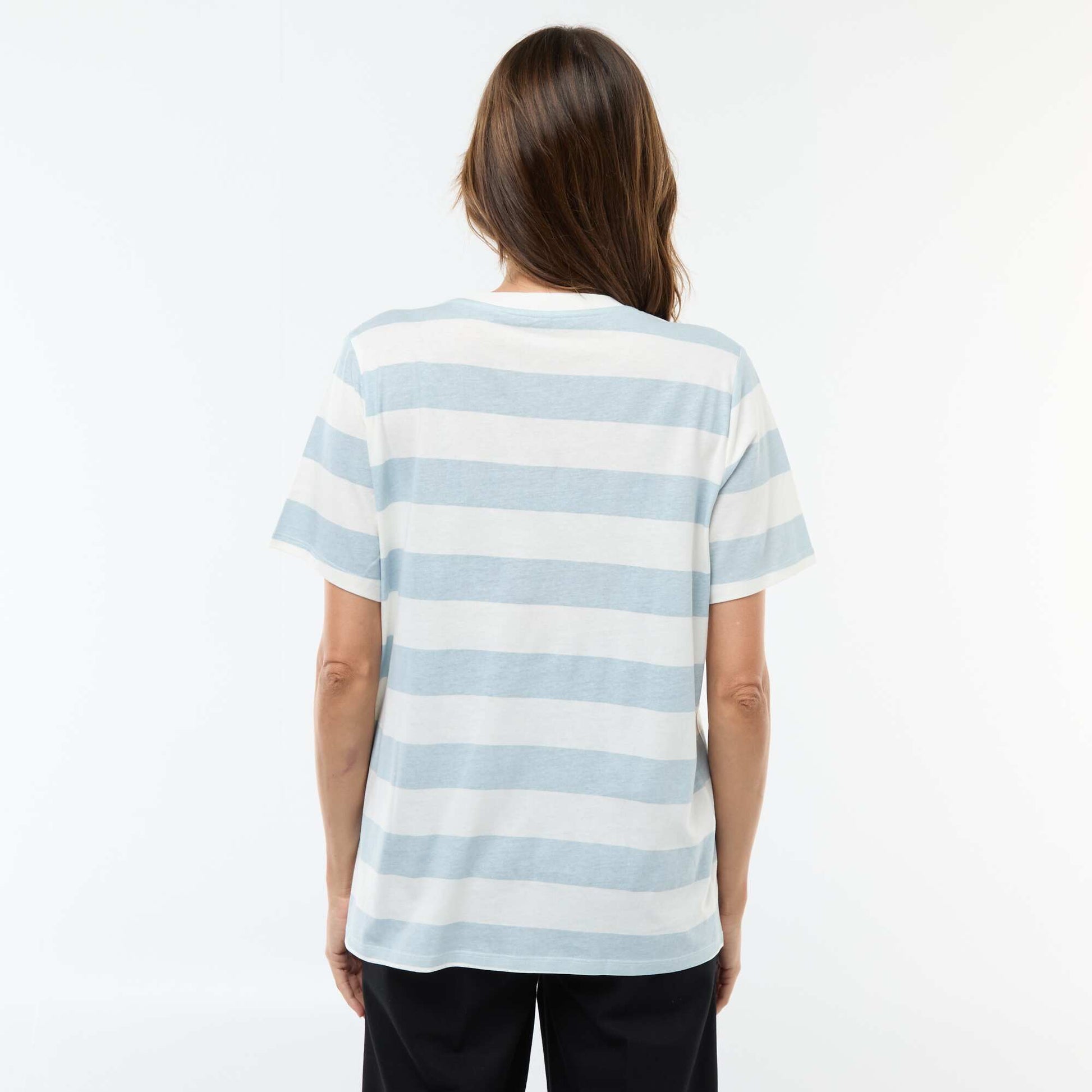 Camiseta de lactancia estampada de manga corta AZUL
