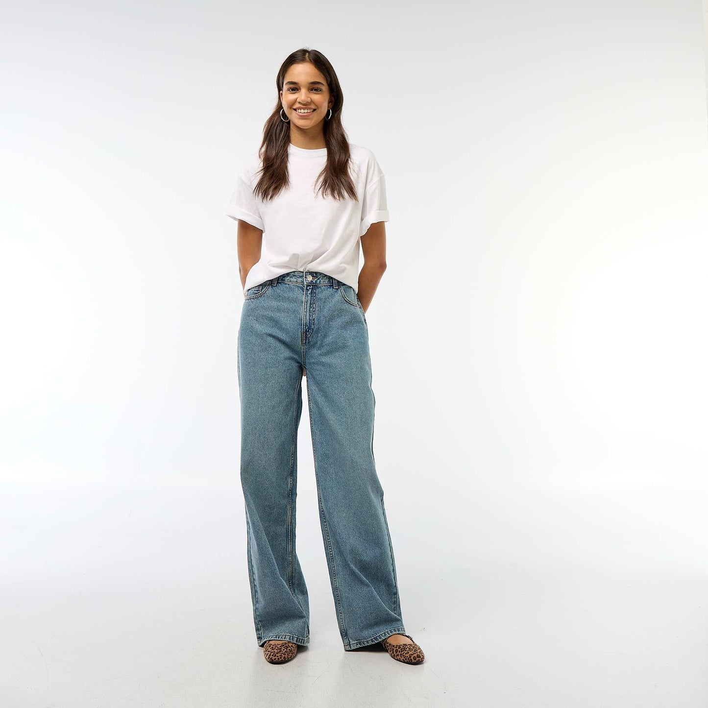 Pantalón baggy de tiro bajo AZUL