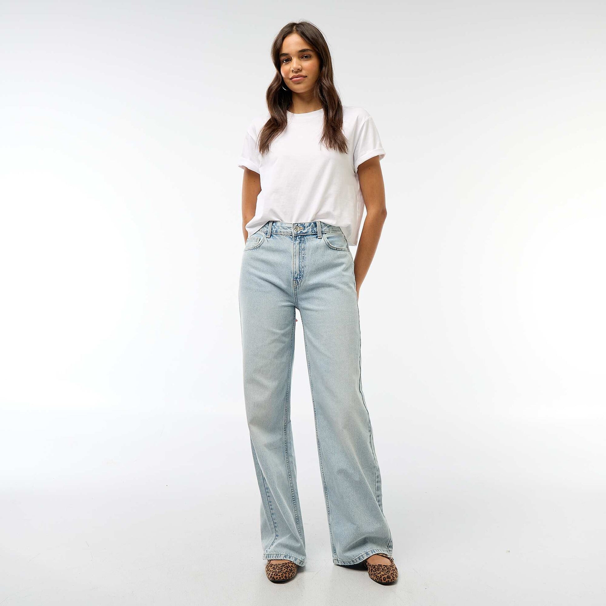Pantalón baggy de talle bajo AZUL