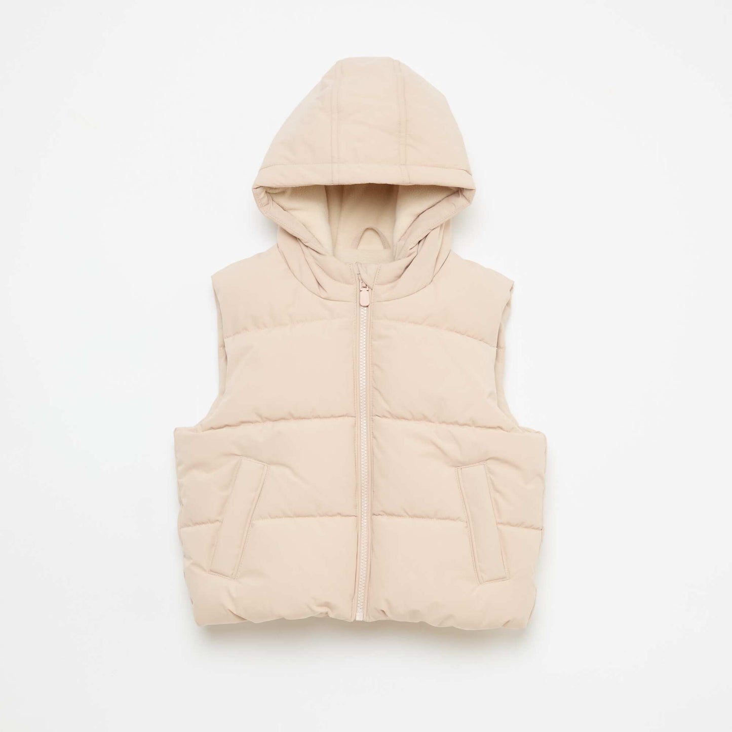 Chaleco acolchado sin mangas BEIGE