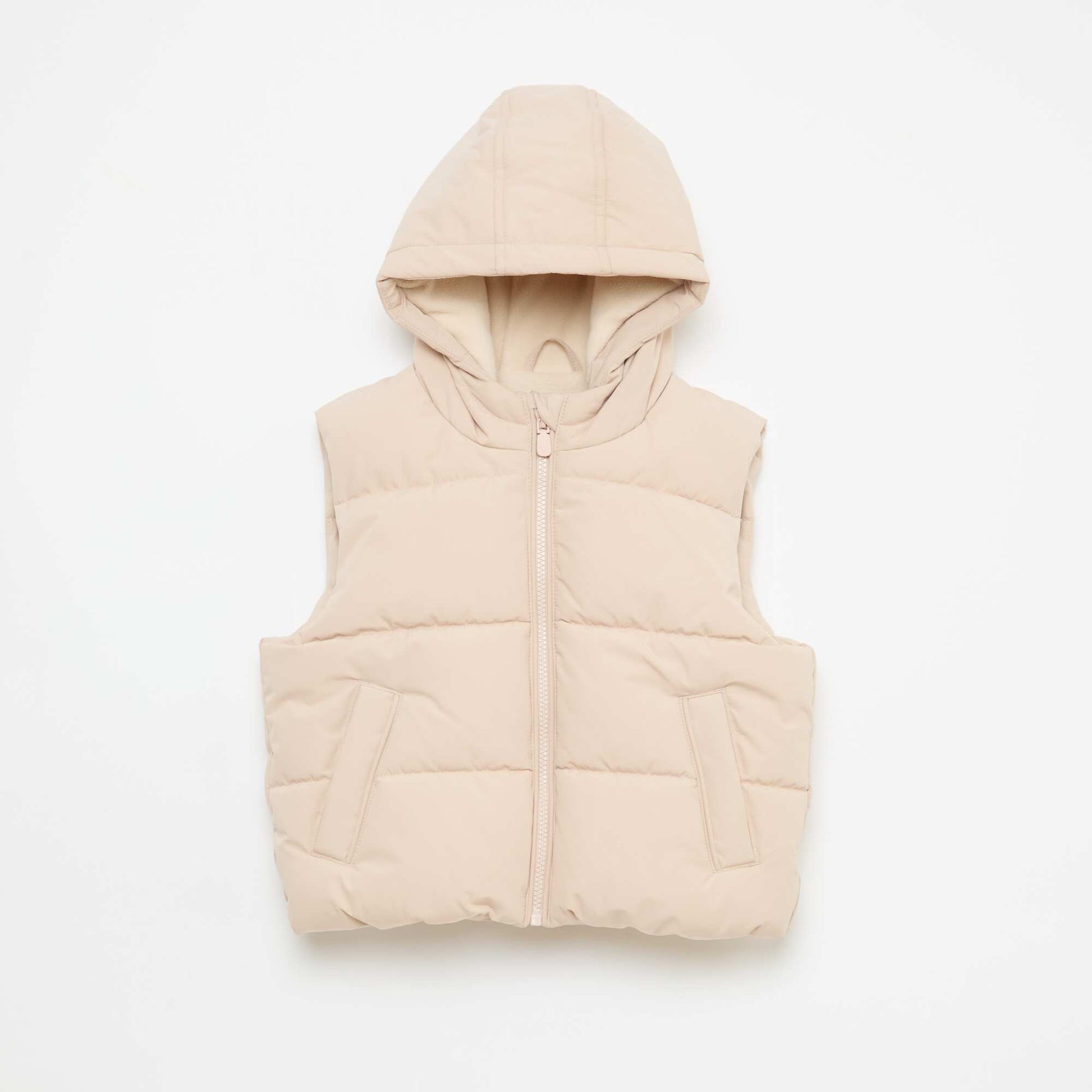 Chaleco acolchado sin mangas BEIGE