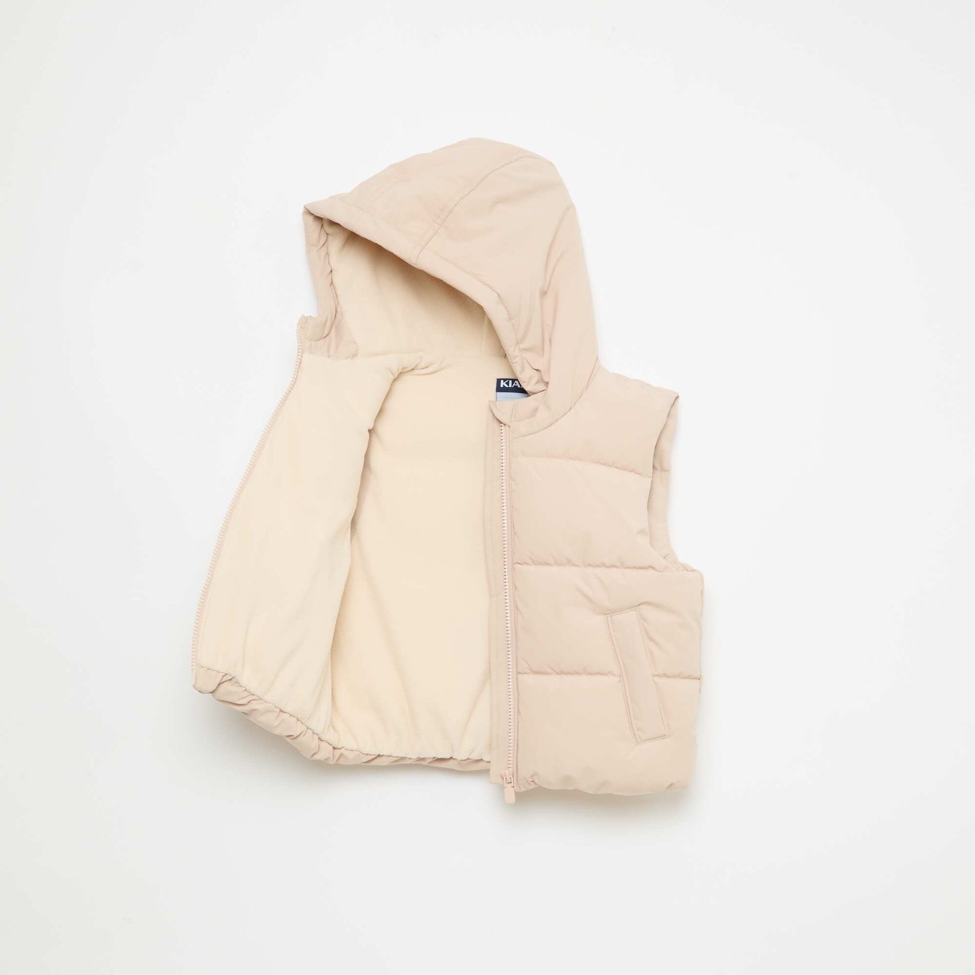 Chaleco acolchado sin mangas BEIGE
