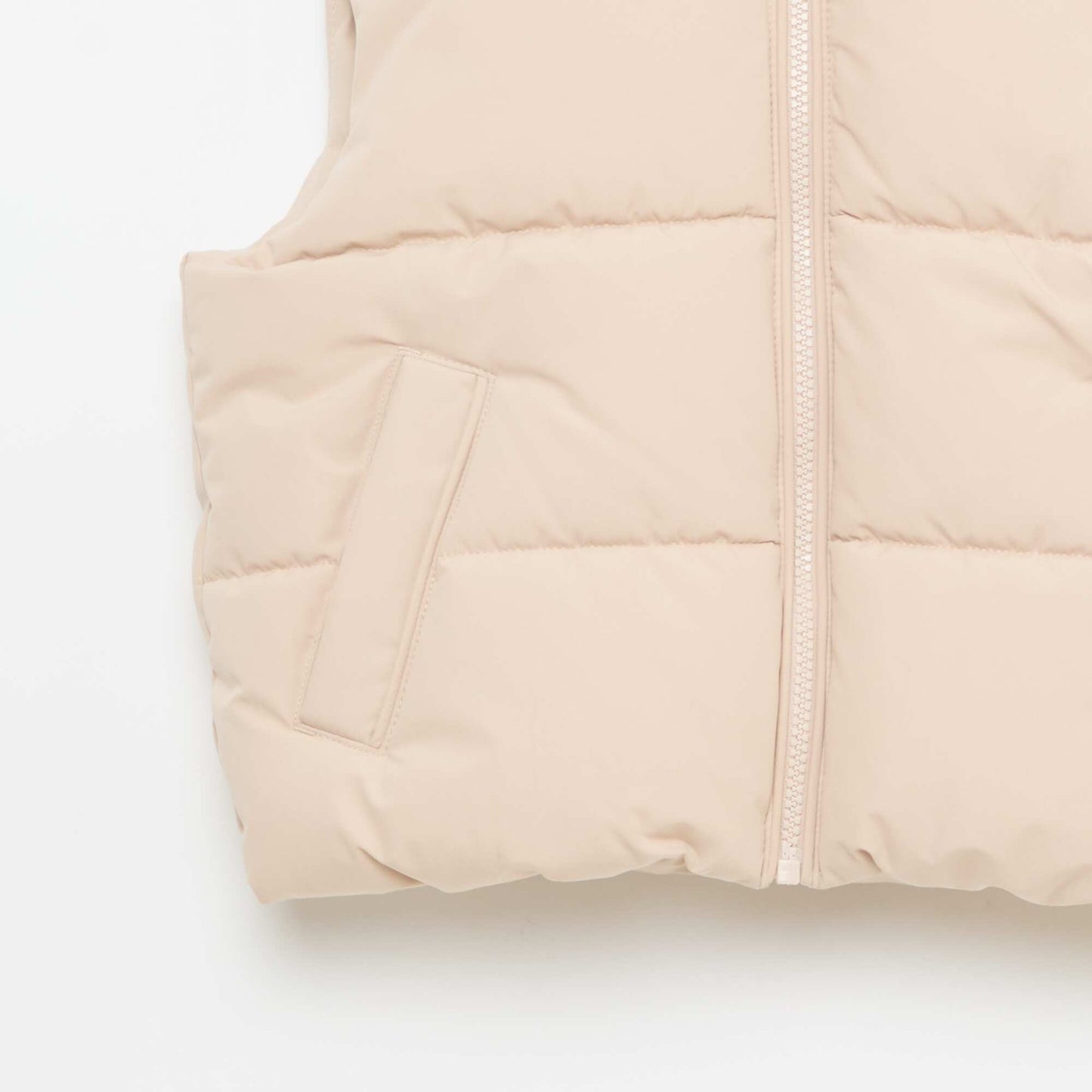 Chaleco acolchado sin mangas BEIGE