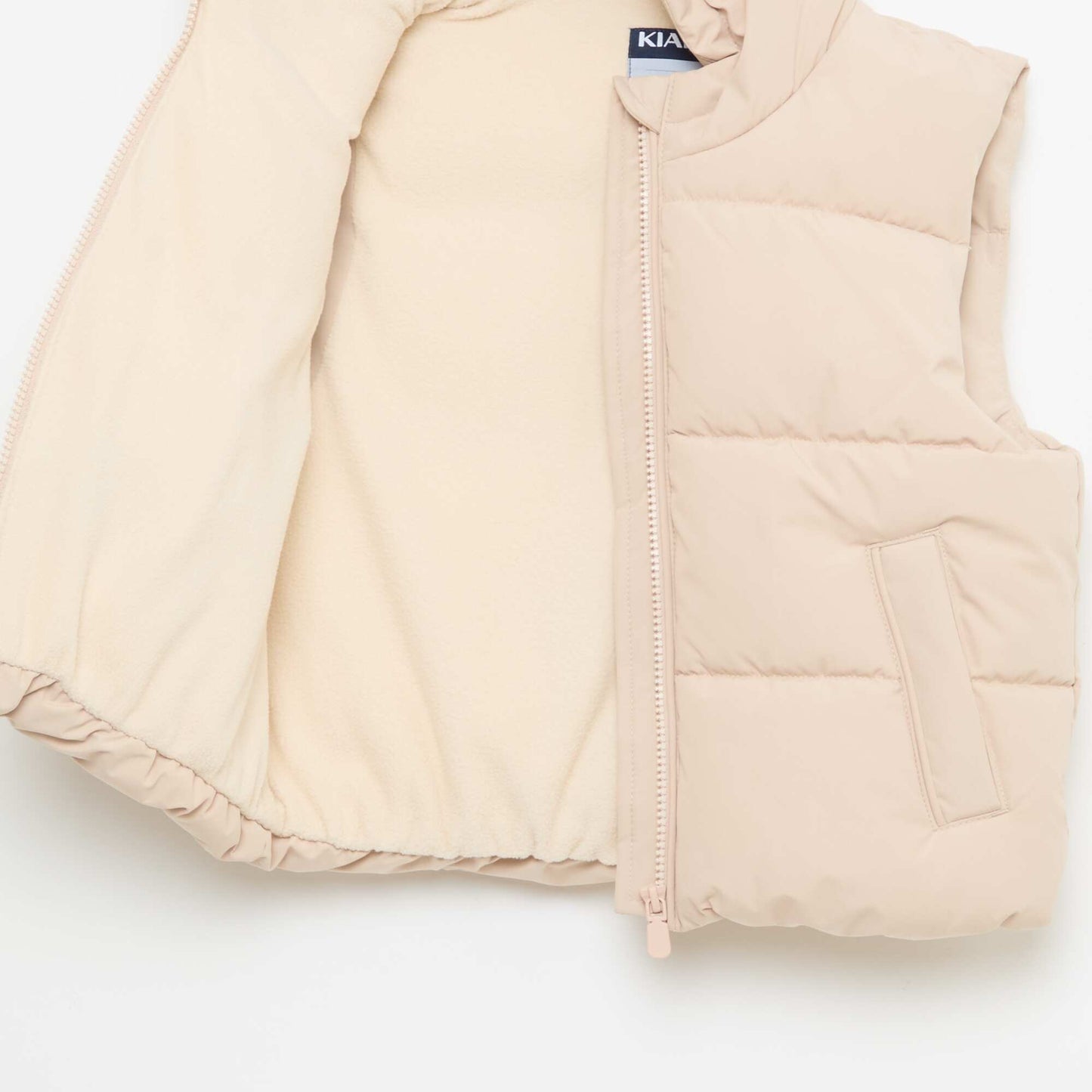 Chaleco acolchado sin mangas BEIGE
