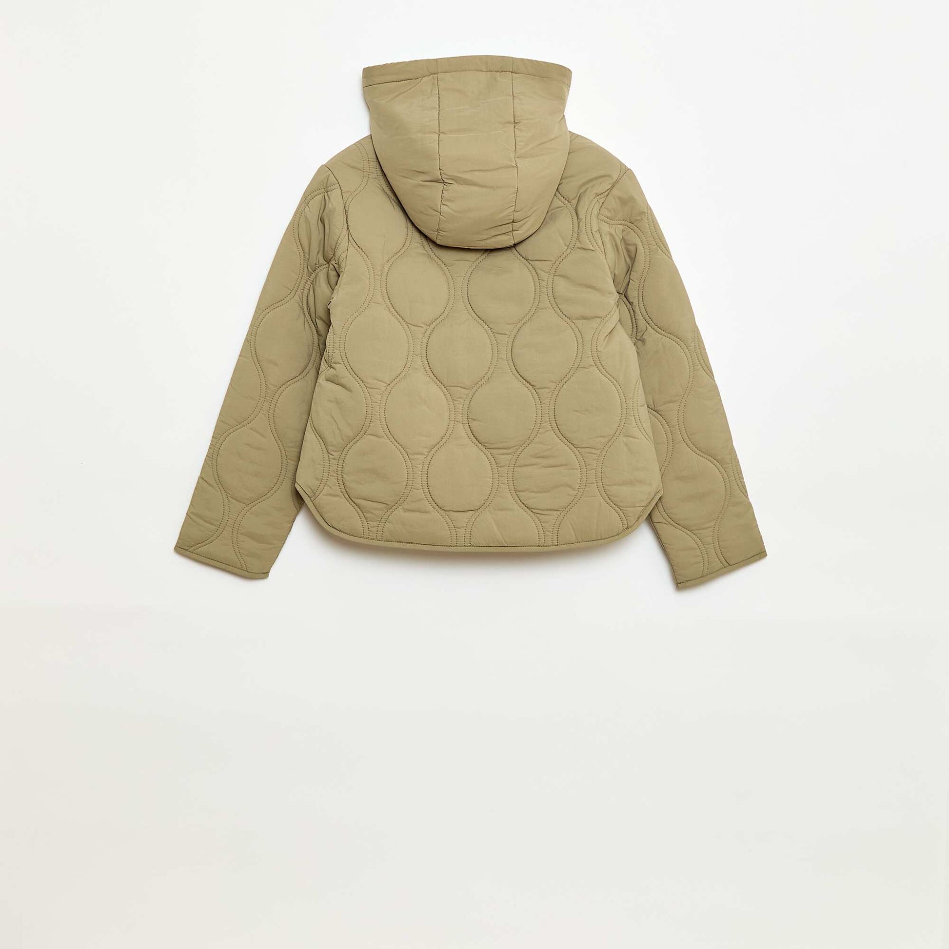 Campera acolchada con capucha VERDE