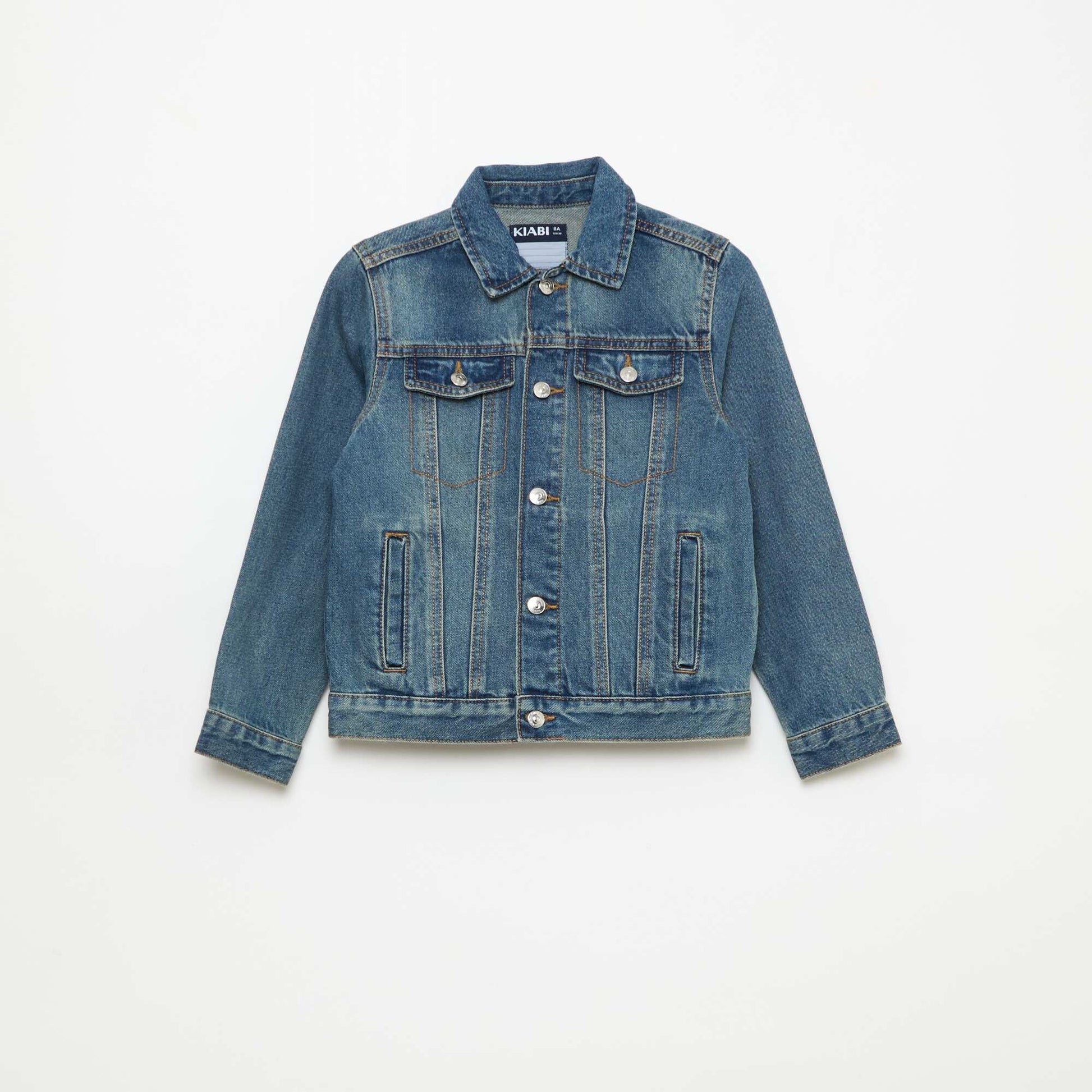 Chaqueta vaquera con abertura abotonada AZUL