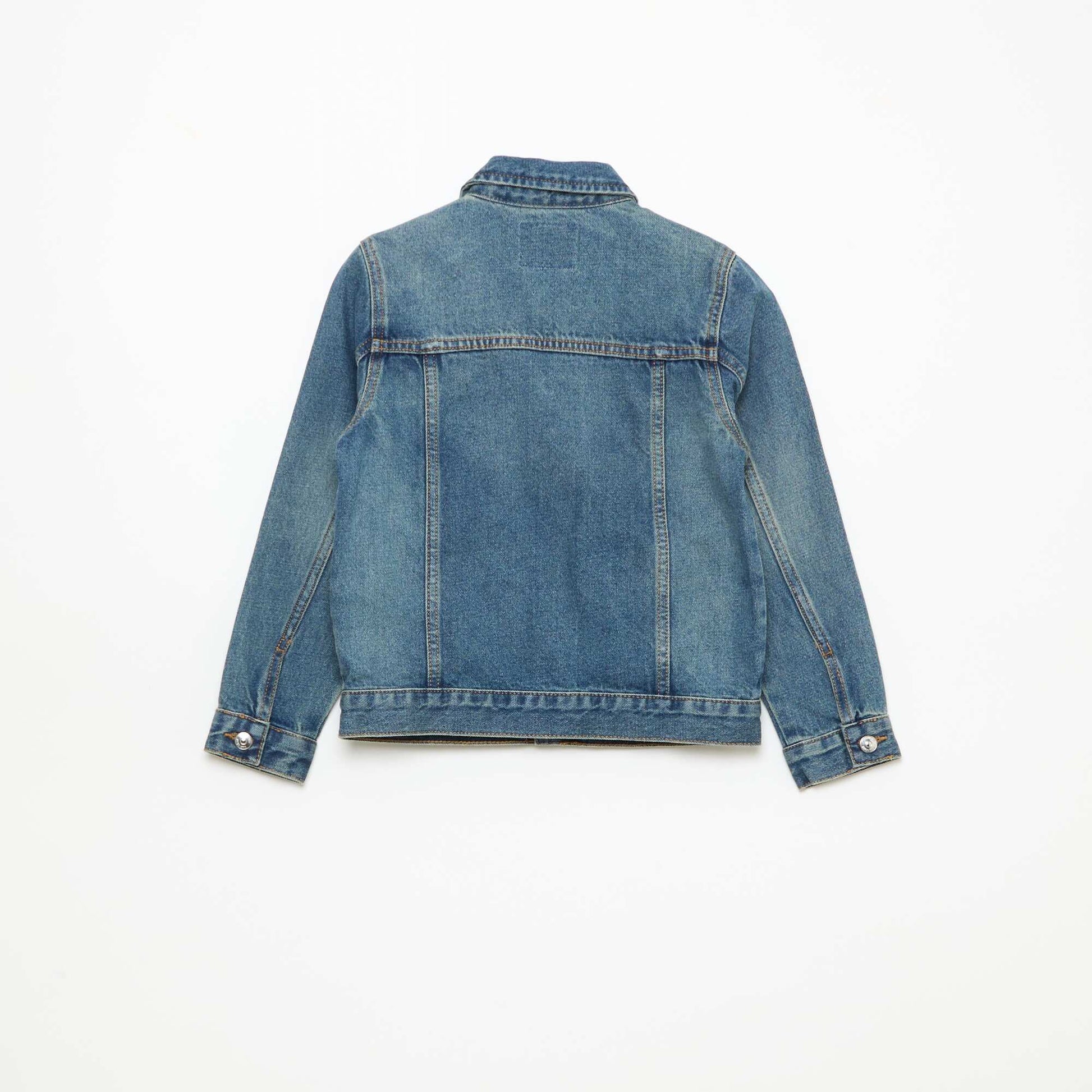 Chaqueta vaquera con abertura abotonada AZUL