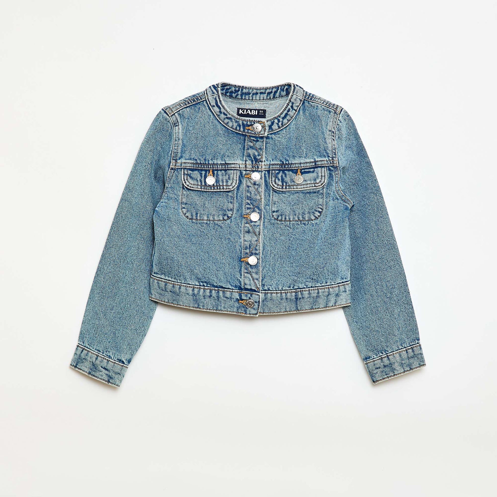 Chaqueta vaquera de cuello redondo AZUL