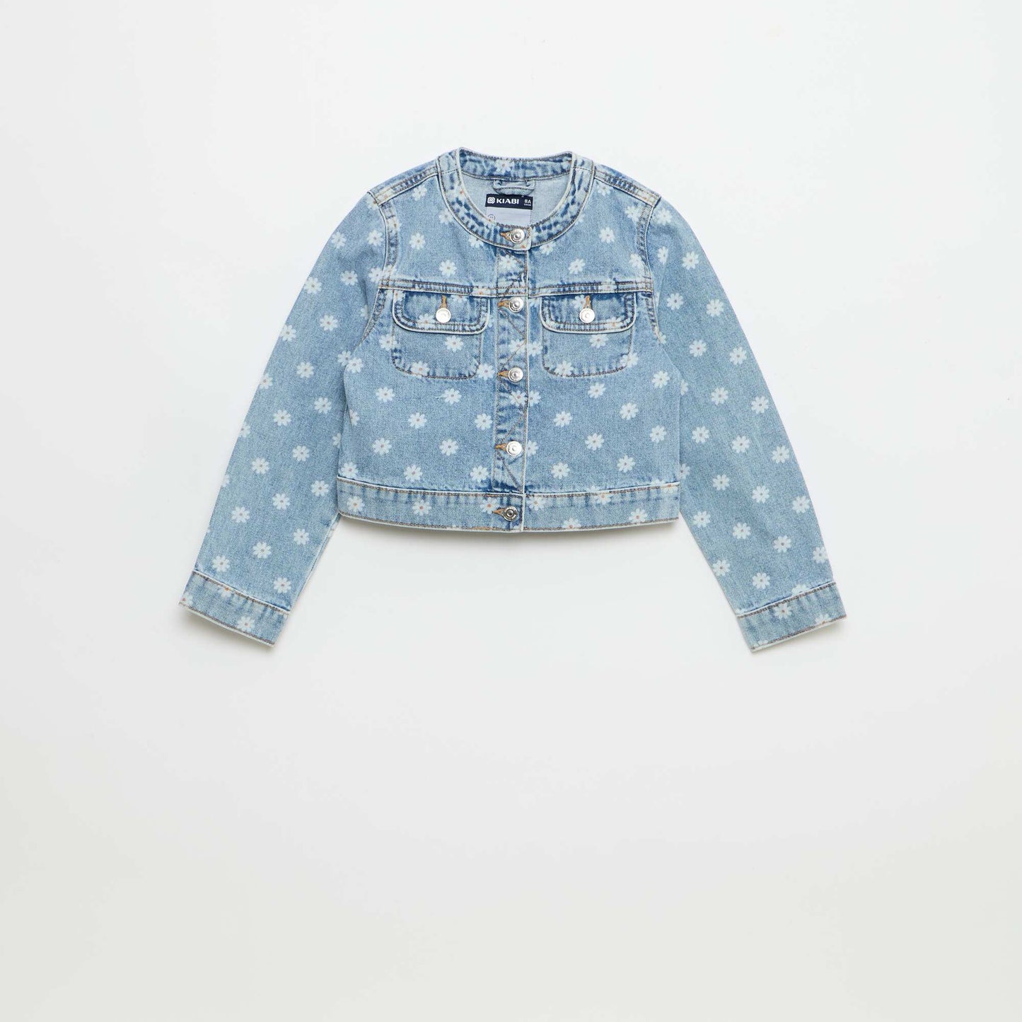 Chaqueta vaquera de cuello redondo AZUL