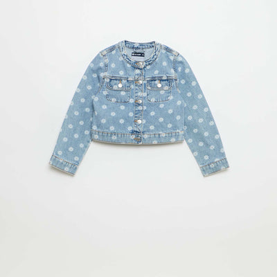 Chaqueta vaquera de cuello redondo AZUL