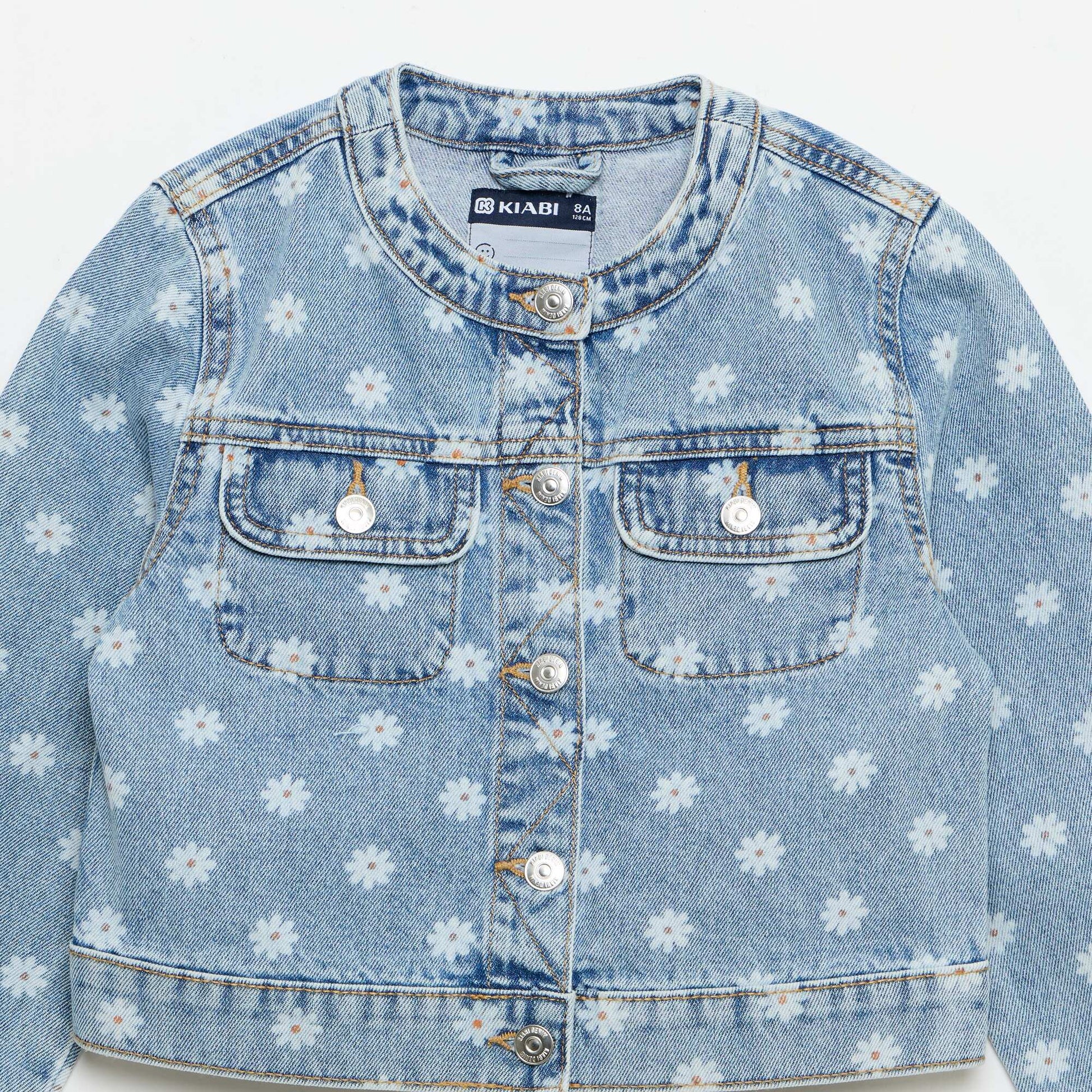 Chaqueta vaquera de cuello redondo AZUL
