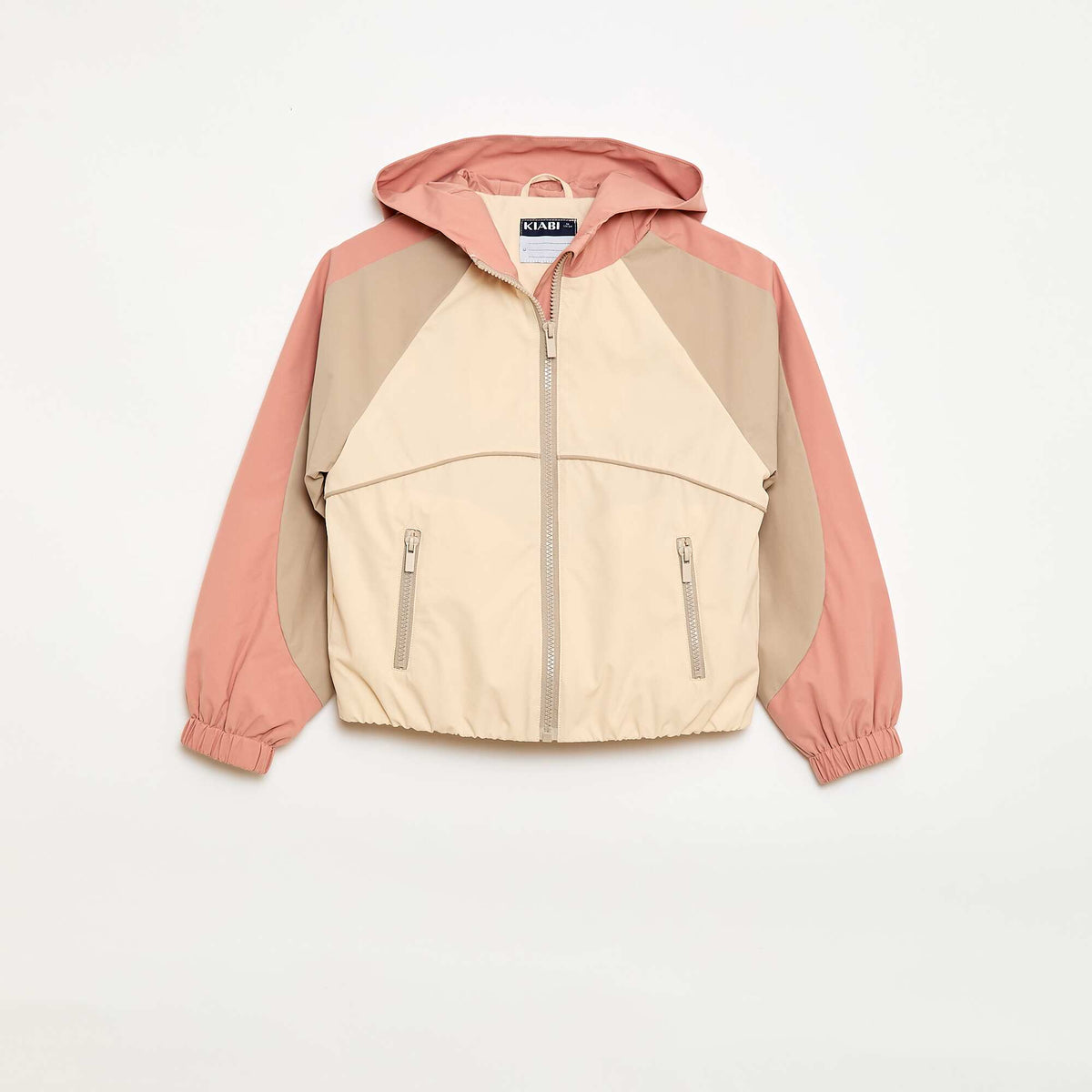 Campera cortavientos con capucha BLANCO