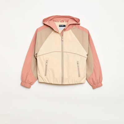 Campera cortavientos con capucha BLANCO