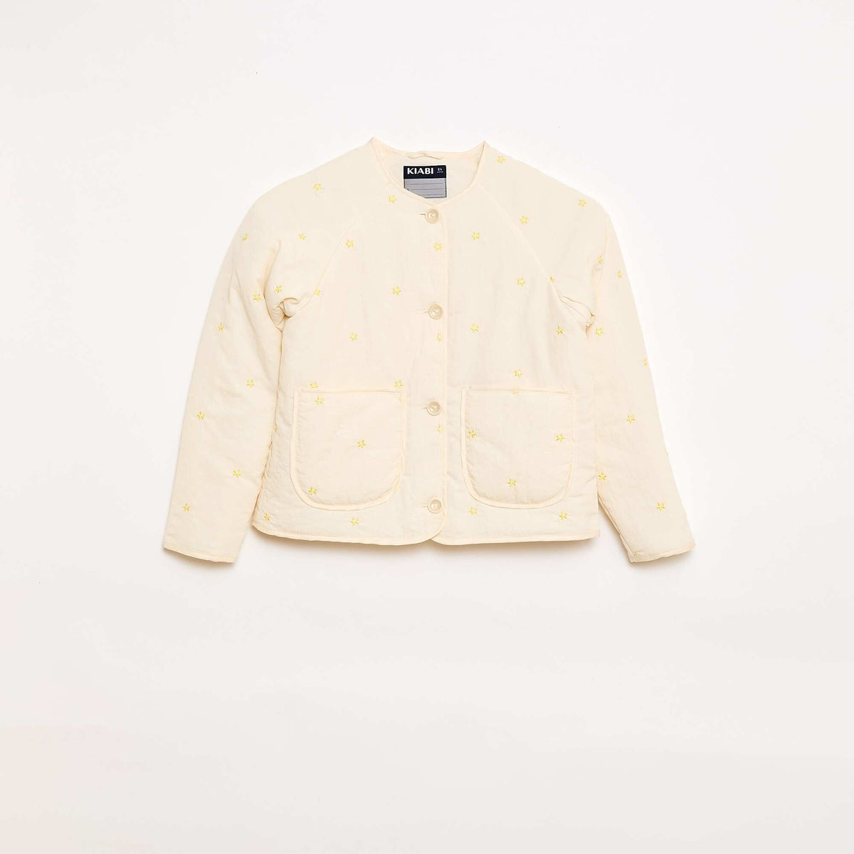 Chaqueta acolchada con motivo bordado BEIGE