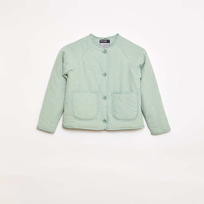 Chaqueta acolchada con motivo bordado VERDE