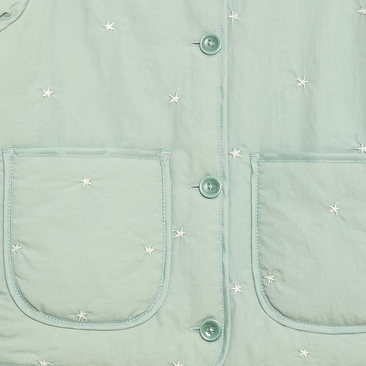 Chaqueta acolchada con motivo bordado VERDE