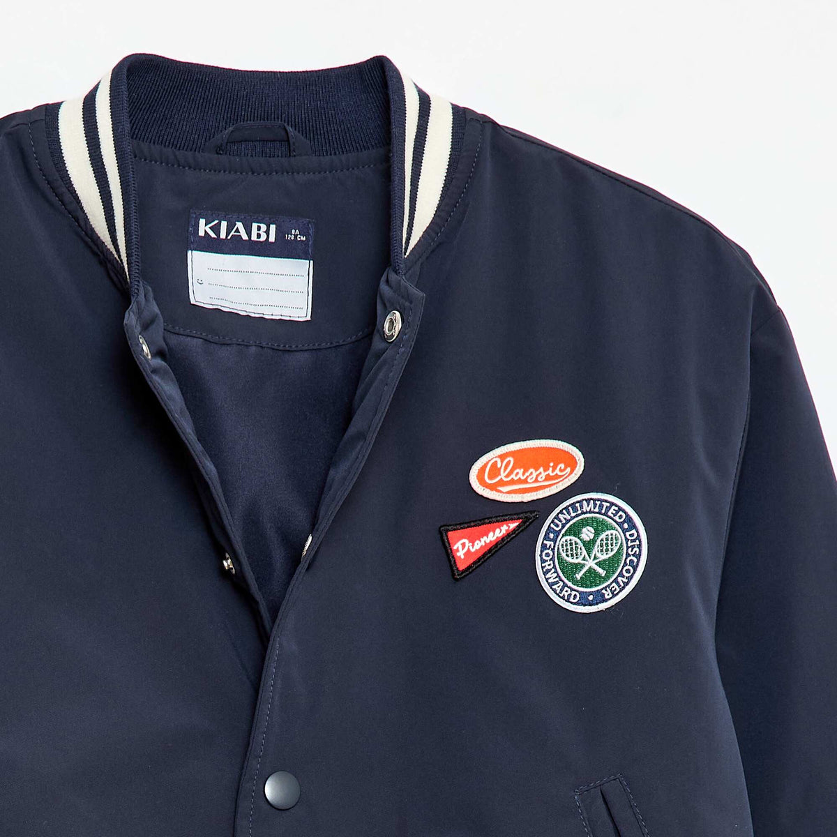 Campera estilo aviador con botones a presión AZUL