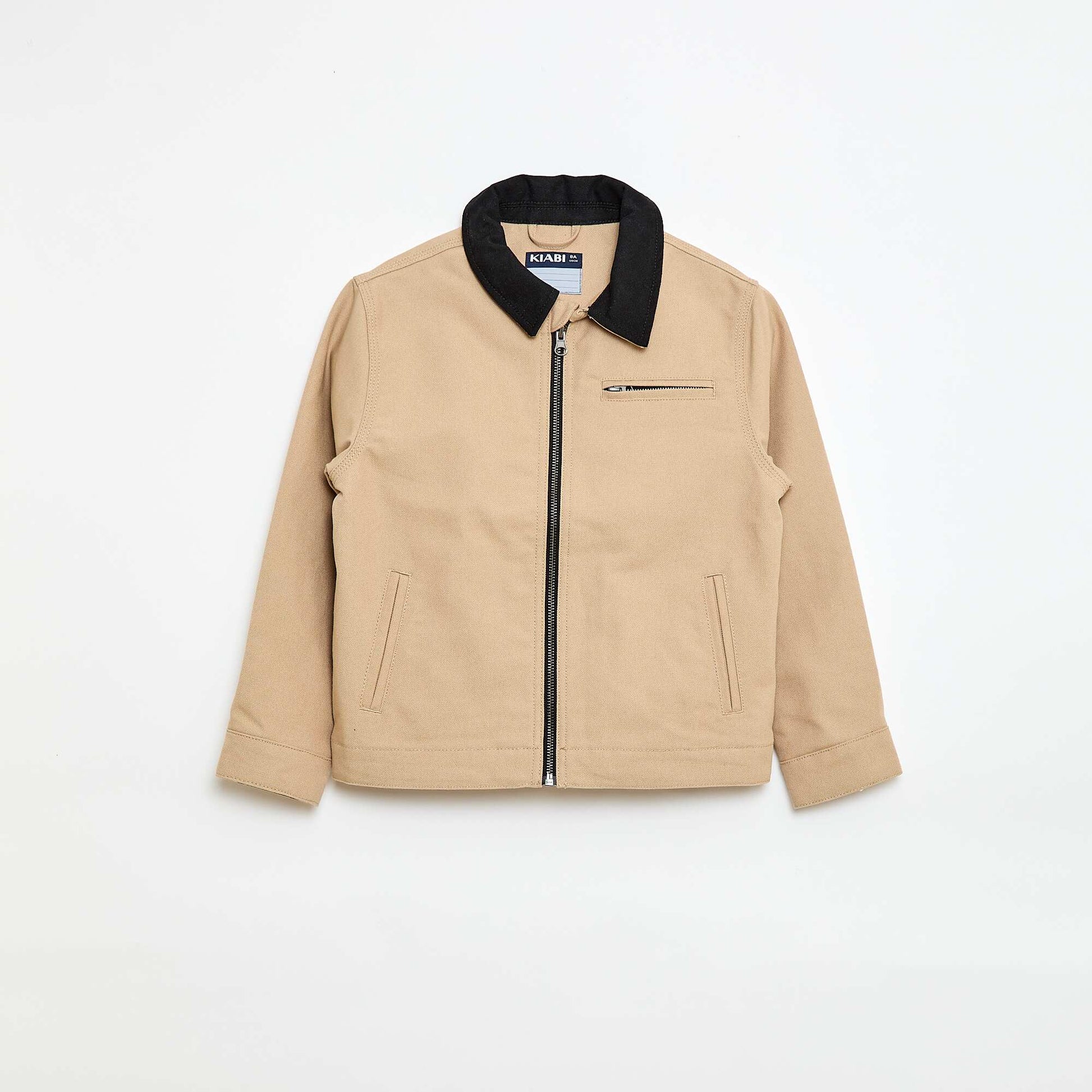 Chaqueta con cremallera estilo workwear BEIGE