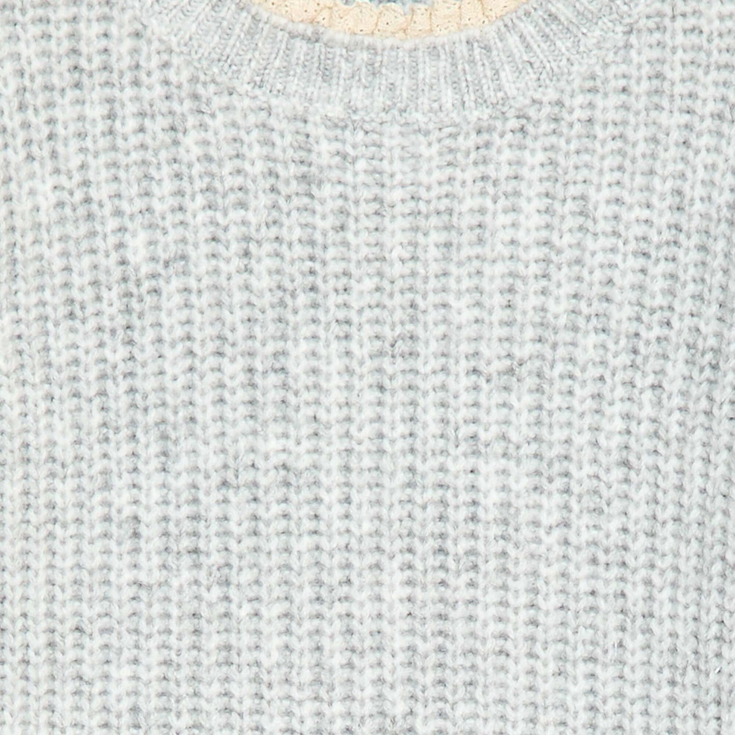 Vestido tipo sweater con cuello de encaje GRIS
