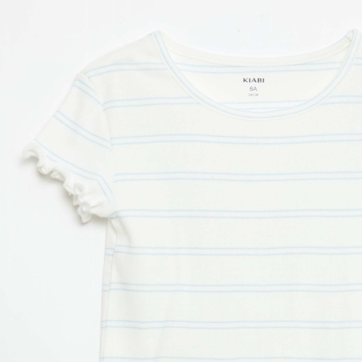 Pack de pijama camiseta + pantalón corto en canalé de algodón BLANCO