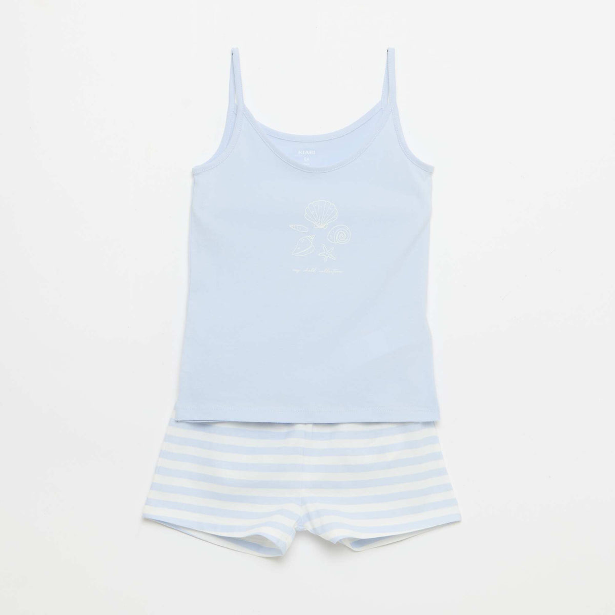 Conjunto pijama corto camiseta de tirantes + Pantalón corto - 2 piezas AZUL