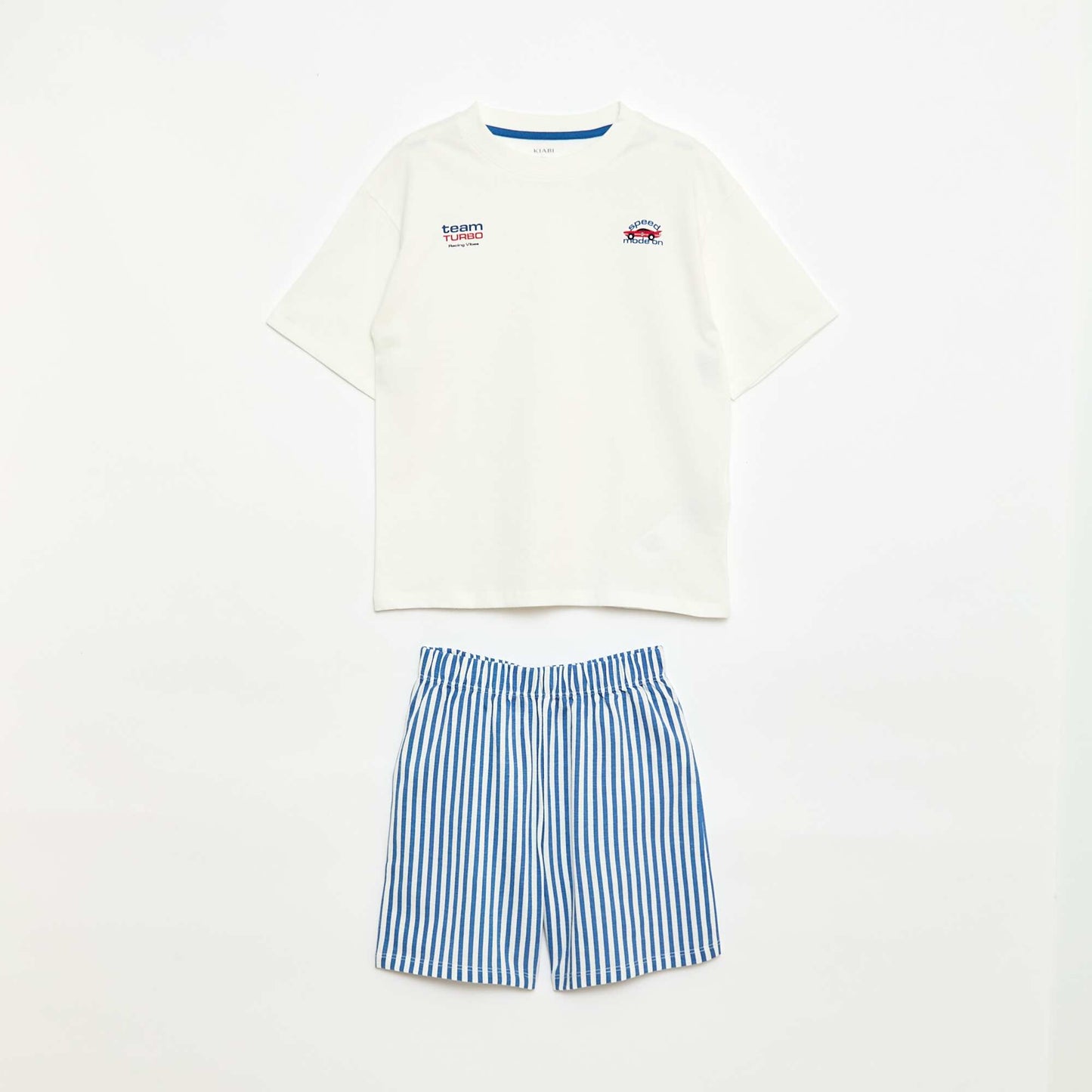 Conjunto de pijama corto camiseta + pantalón corto - 2 piezas BLANCO