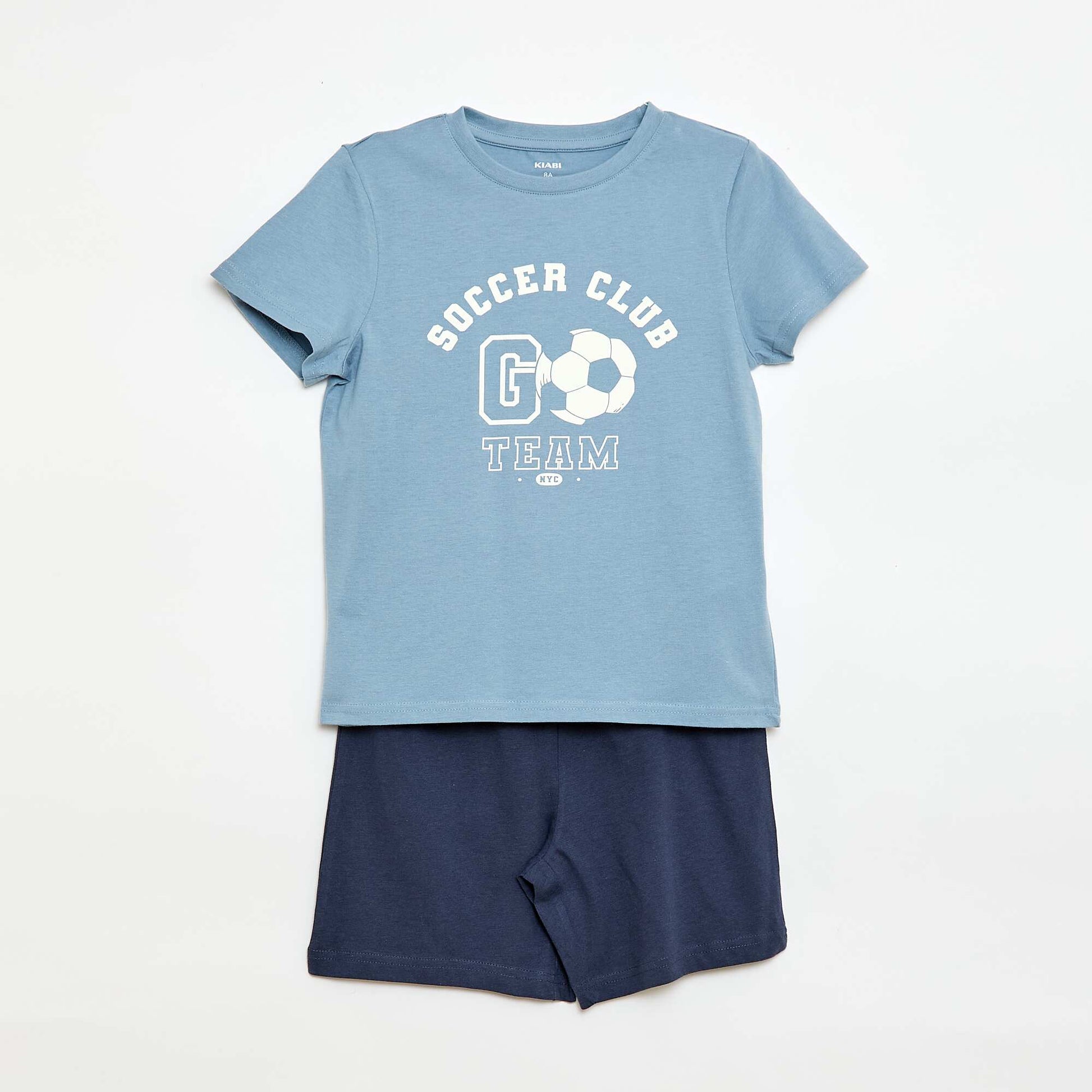 Pijama de 2 piezas Pantalón corto + camiseta AZUL