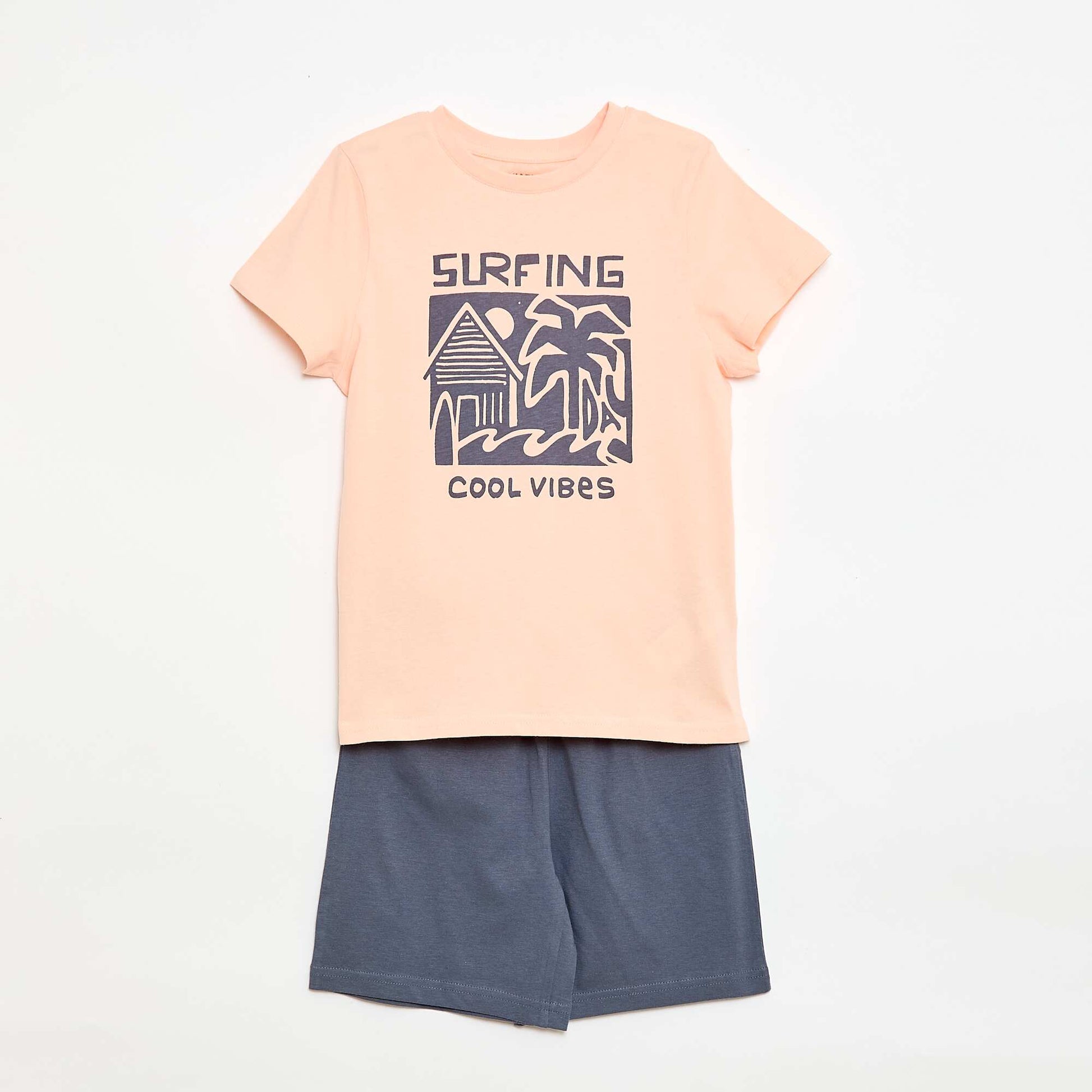 Pijama de 2 piezas Pantalón corto + camiseta NARANJA